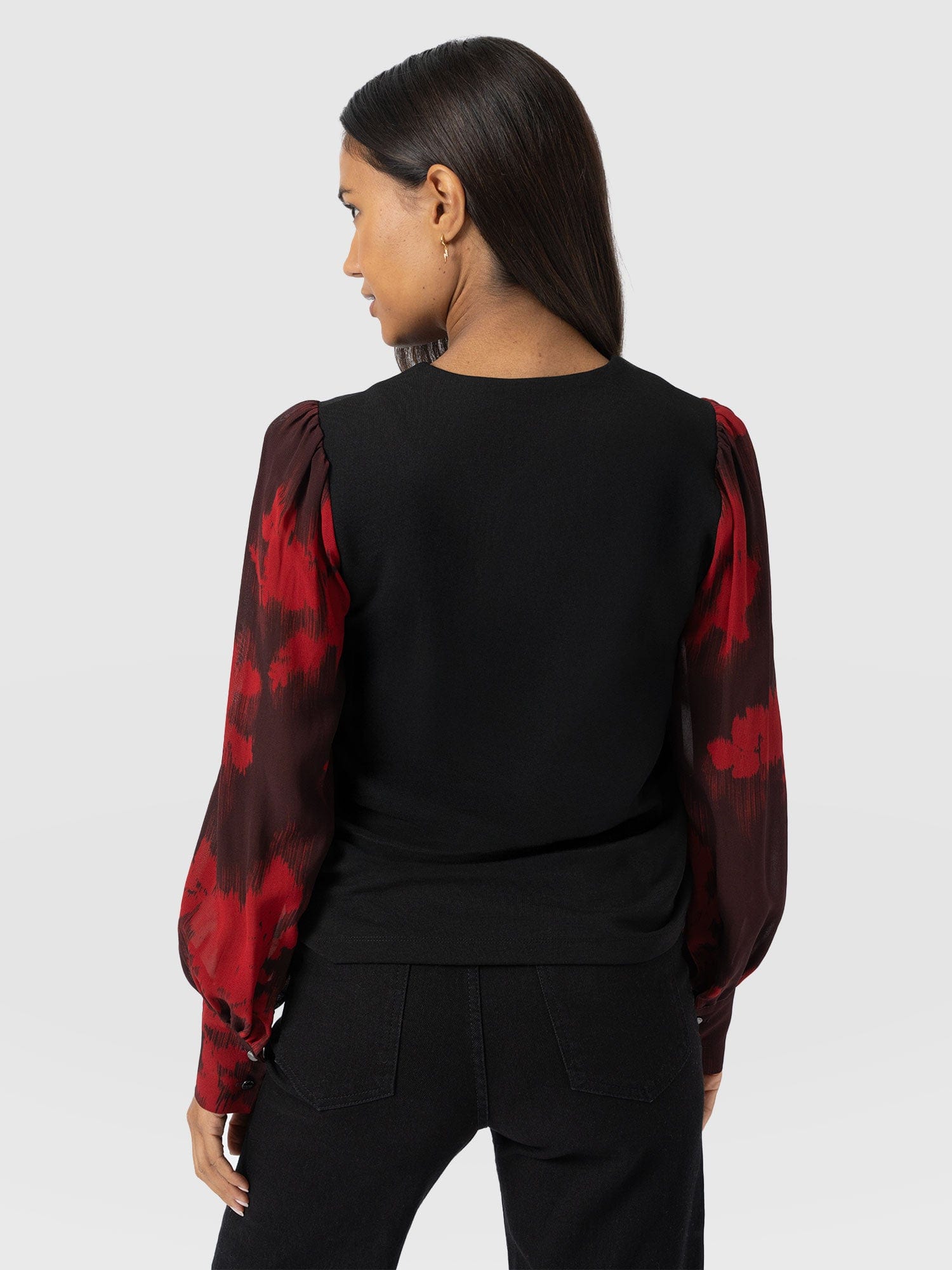 Esme Zip Up Top - Pink Fade Floral