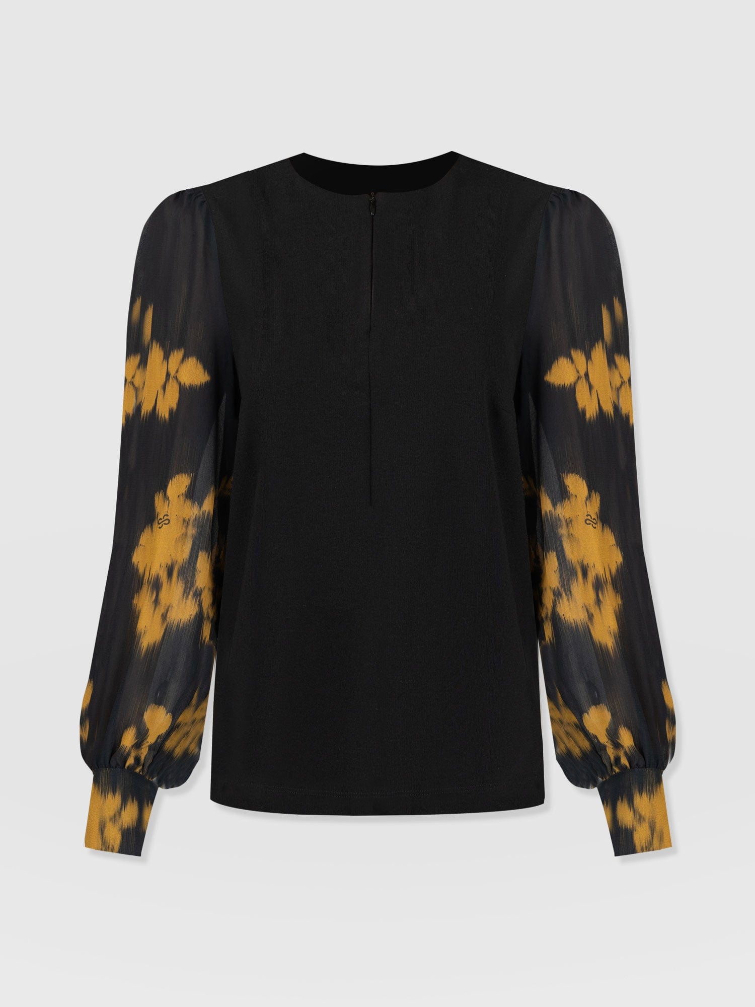 Esme Zip Up Top Yellow Fade Floral - Women's Tops | Saint + Sofia® UK