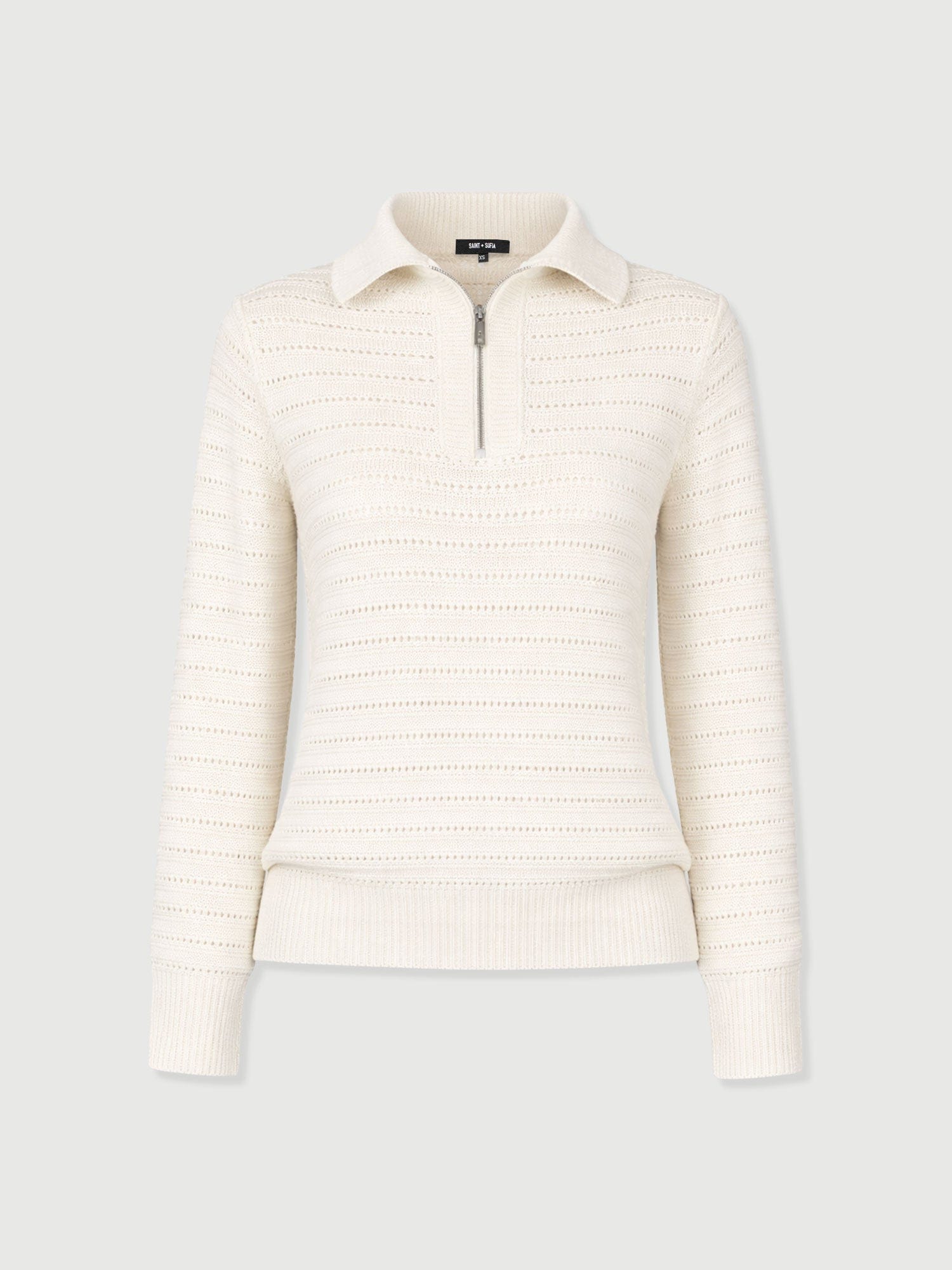 Ester Quarter Zip Knit - Cream - Women's Jumpers | Saint + Sofia® UK