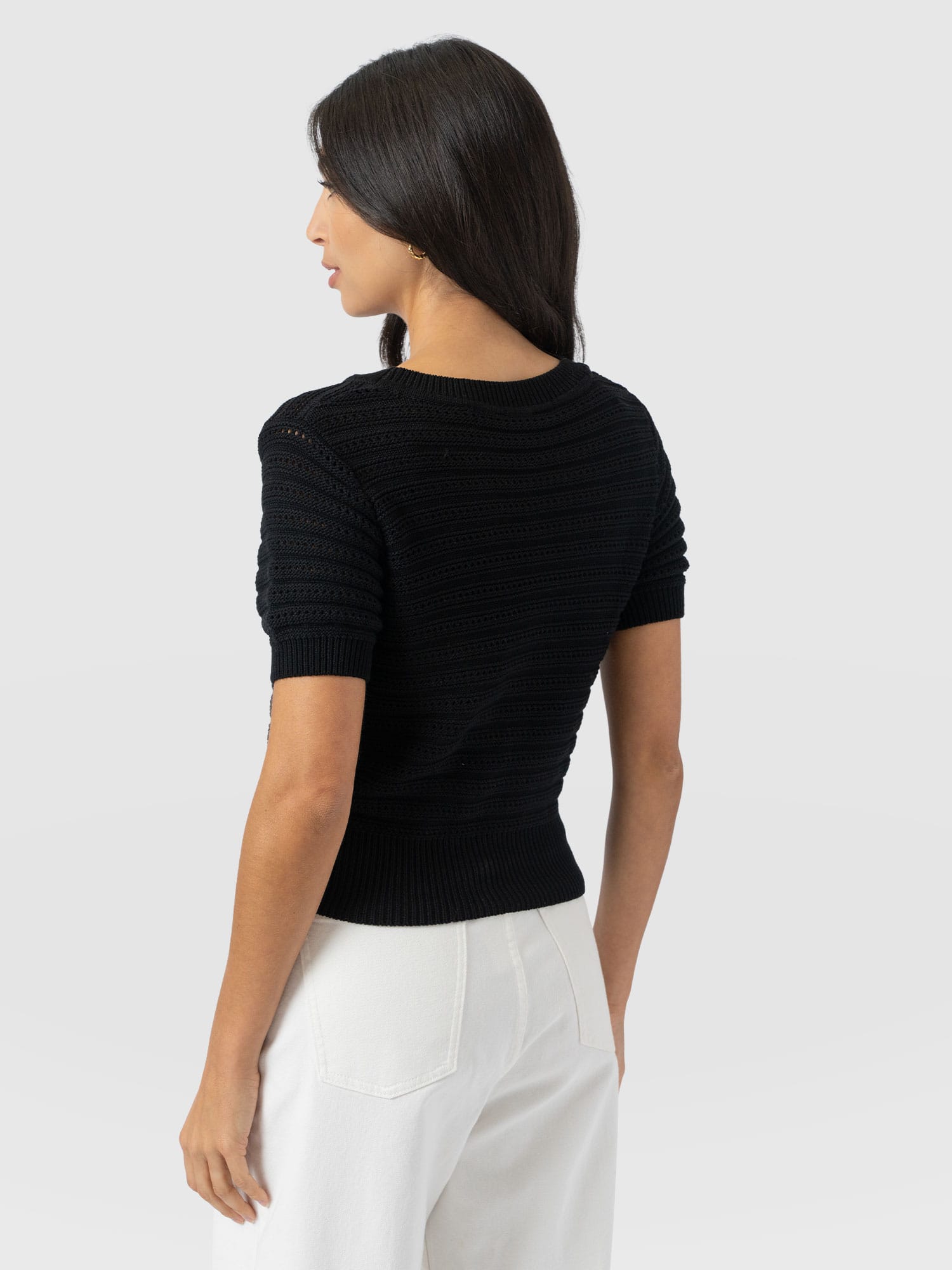 Ester Short Sleeve Knit - Black