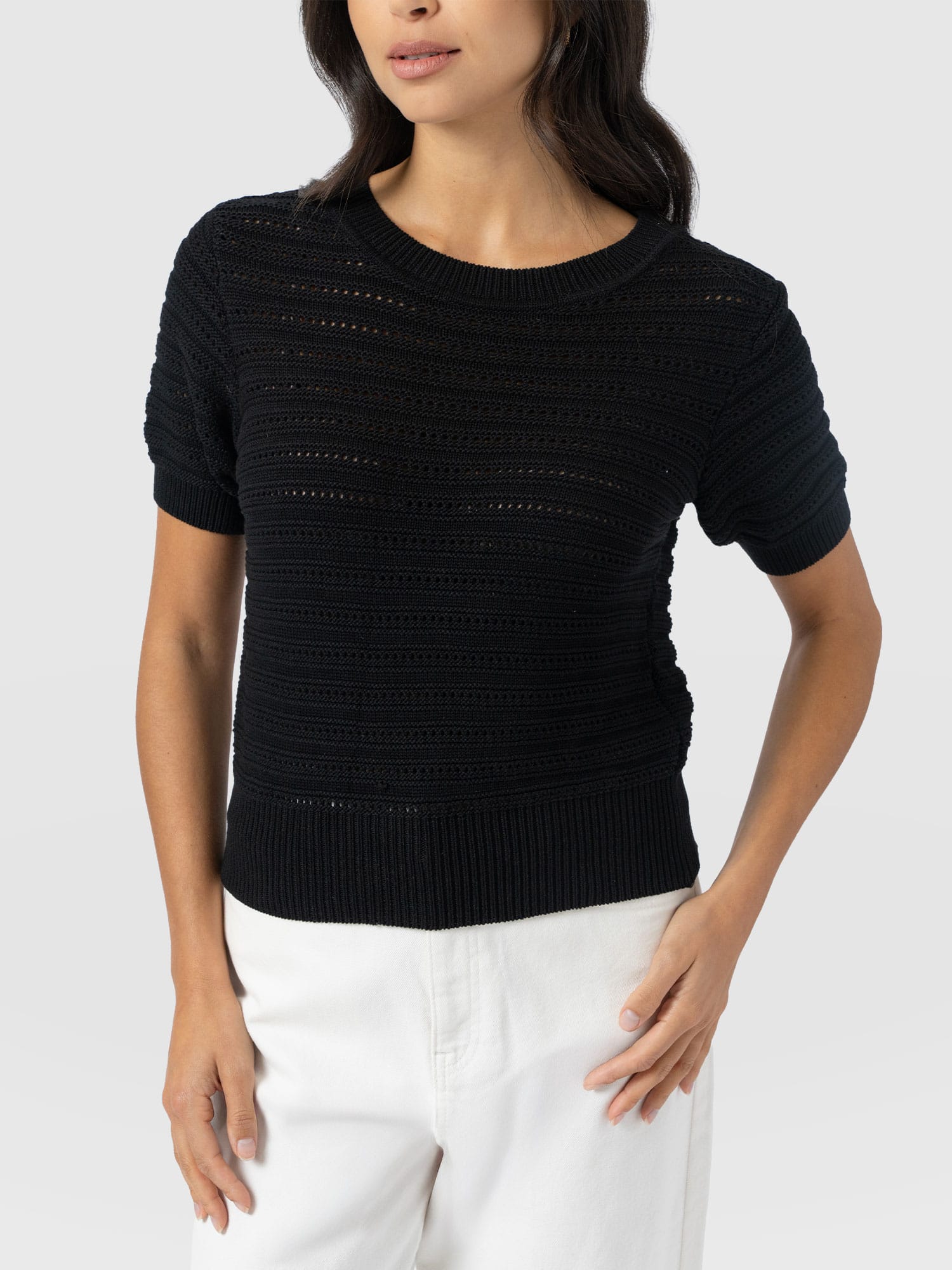 Ester Short Sleeve Knit - Black