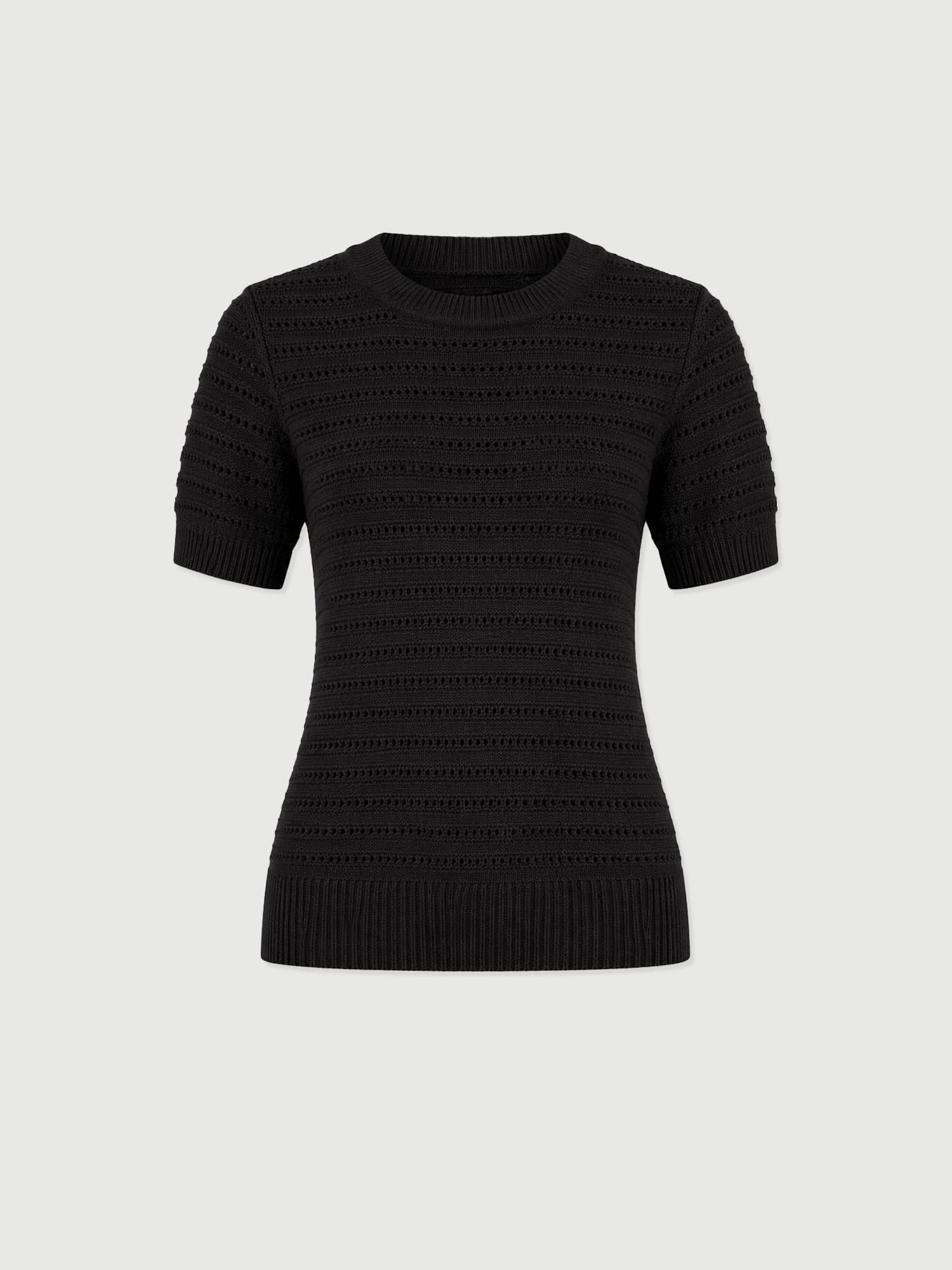 Ester Short Sleeve Knit - Black - Women's Jumpers | Saint + Sofia® UK