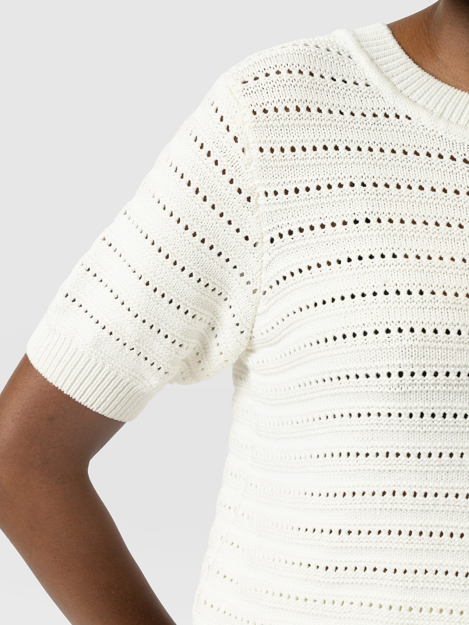 Ester Short Sleeve Knit - Cream - Women's Jumpers | Saint and Sofia® UK