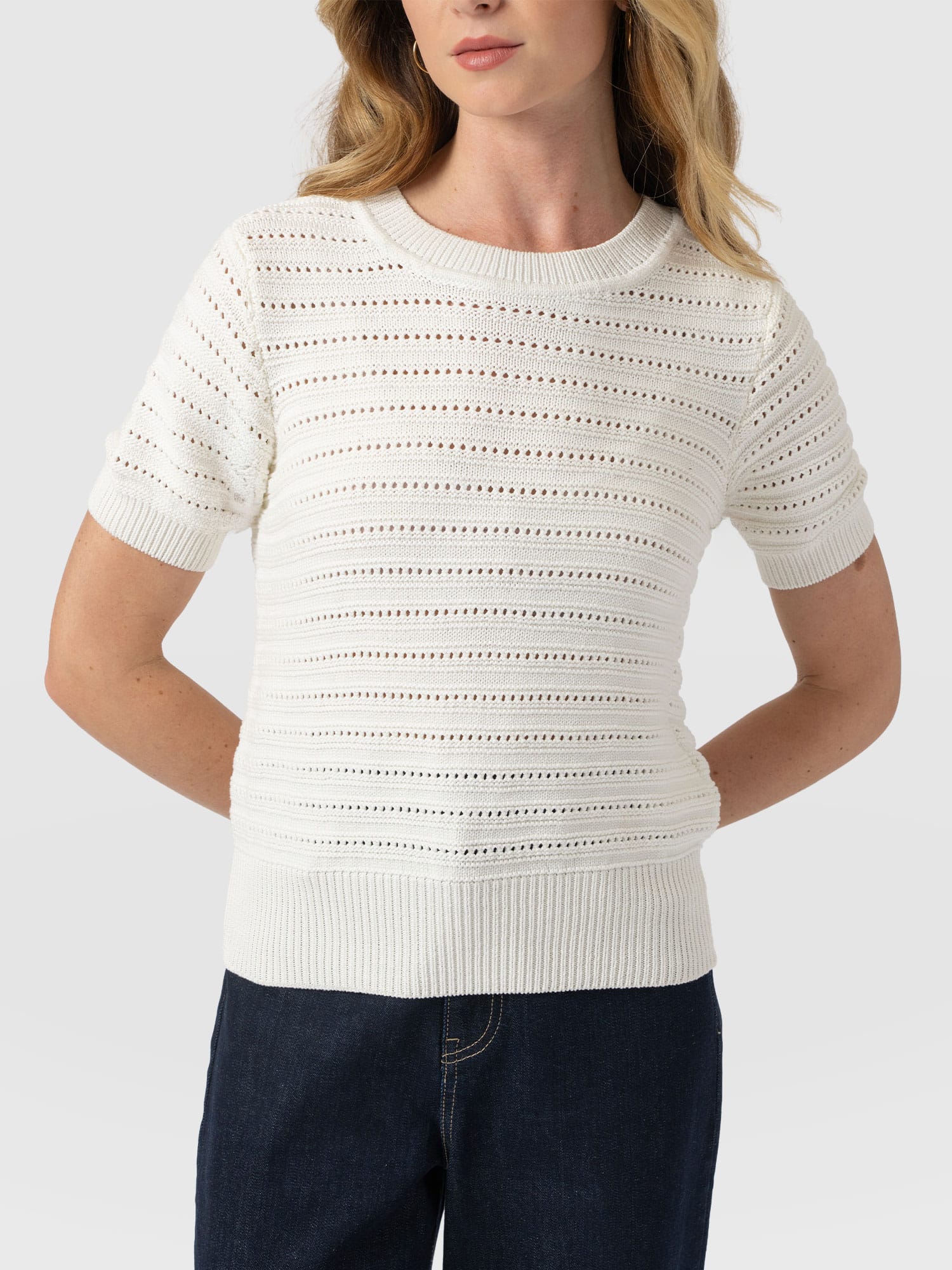 Ester Short Sleeve Knit - Cream