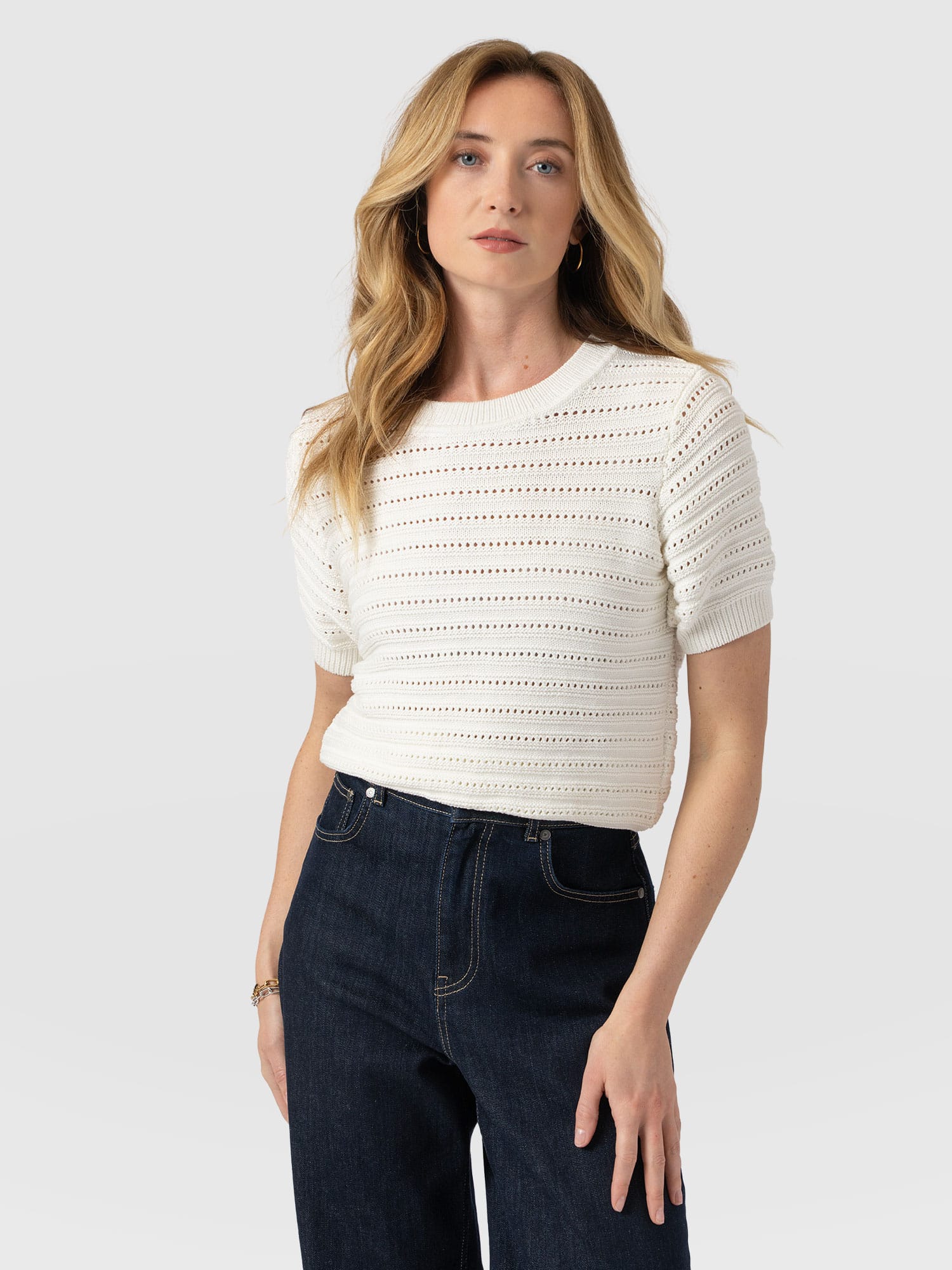 Ester Short Sleeve Knit - Cream