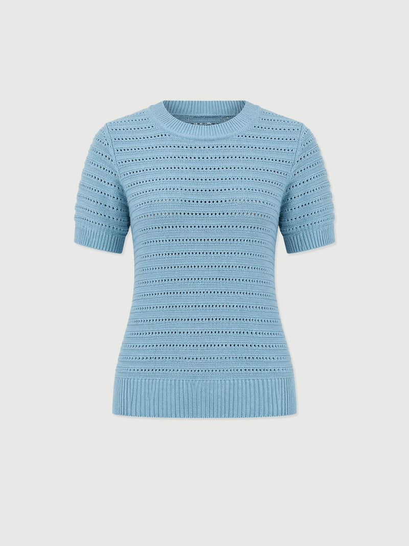 Ester Short Sleeve Knit - Powder Blue