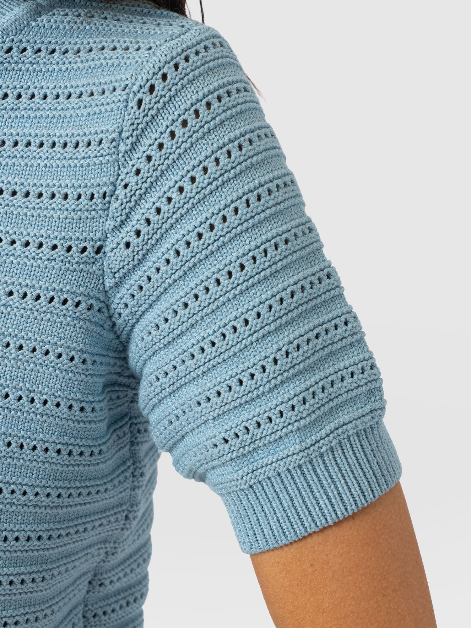 Ester Short Sleeve Knit - Powder Blue