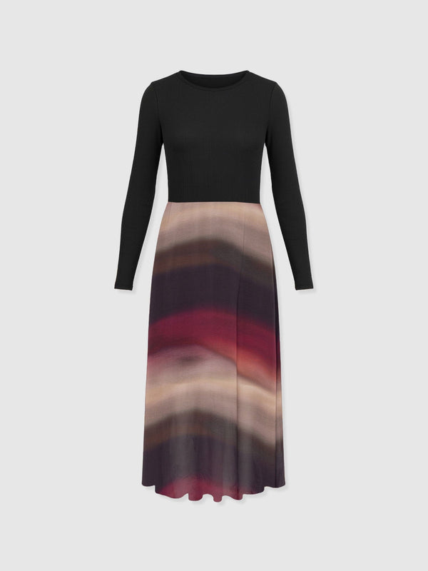 Etta Contrast Dress - Purple Gradient