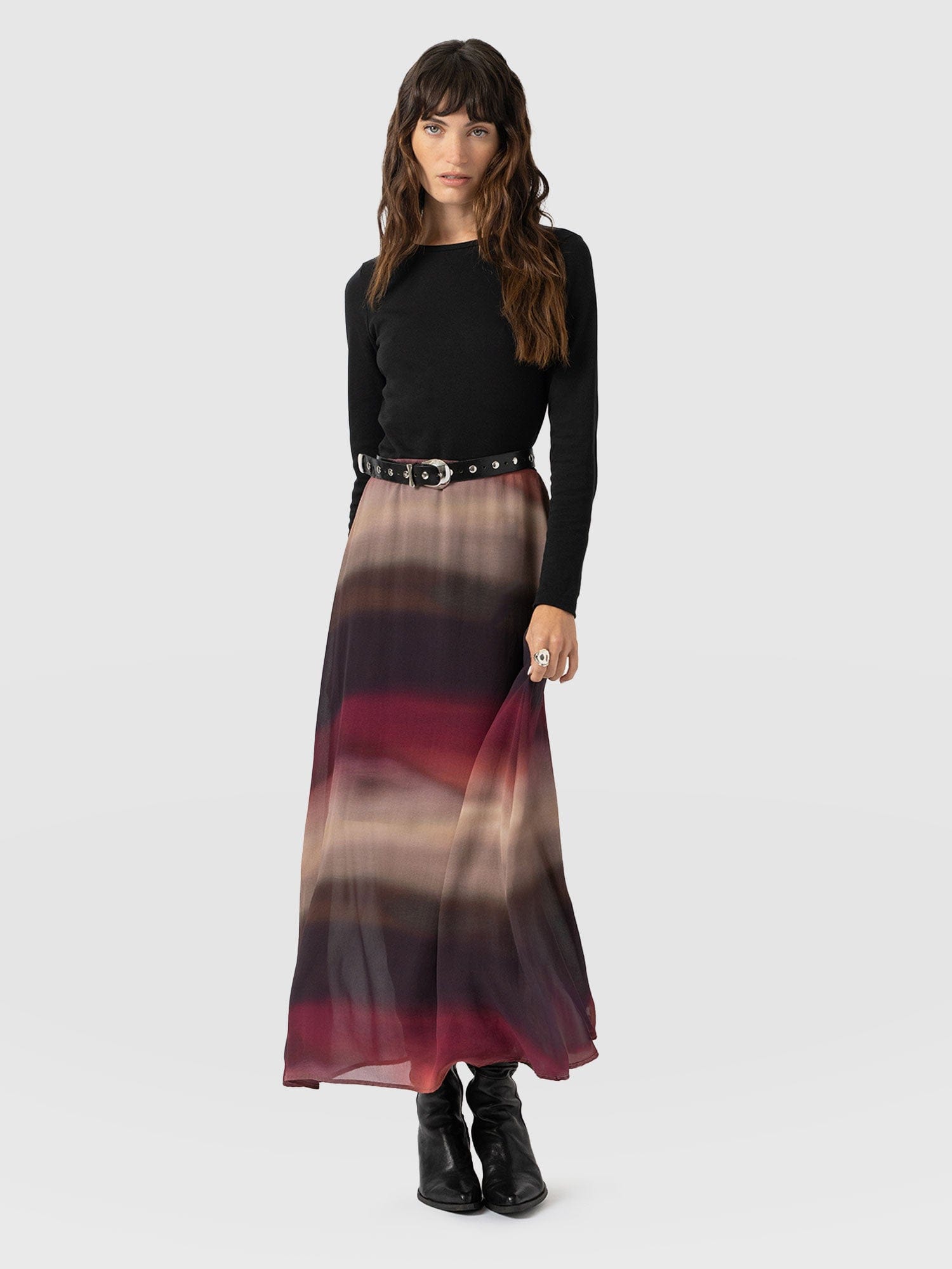 Etta Contrast Dress - Purple Gradient