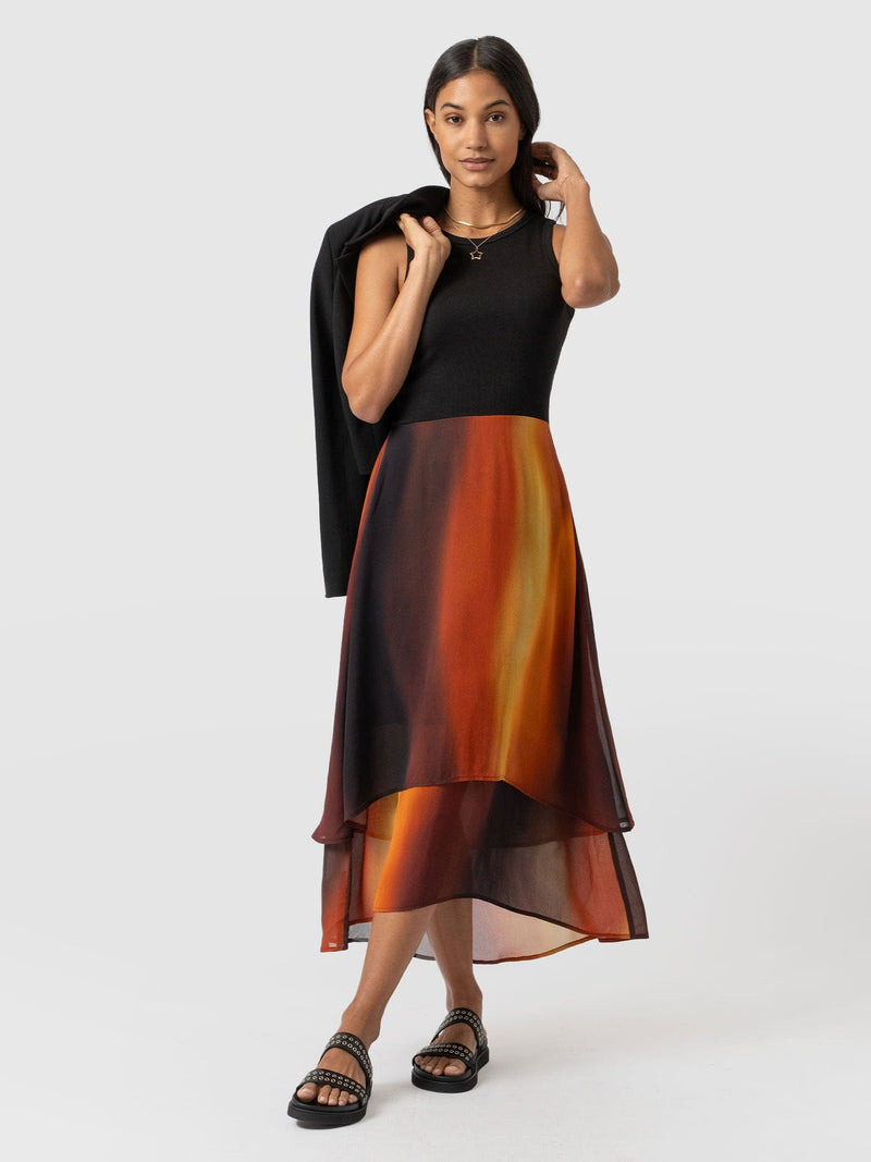 Etta Layered Dress Amber Gradient - Women's Skirts | Saint and Sofia® UK