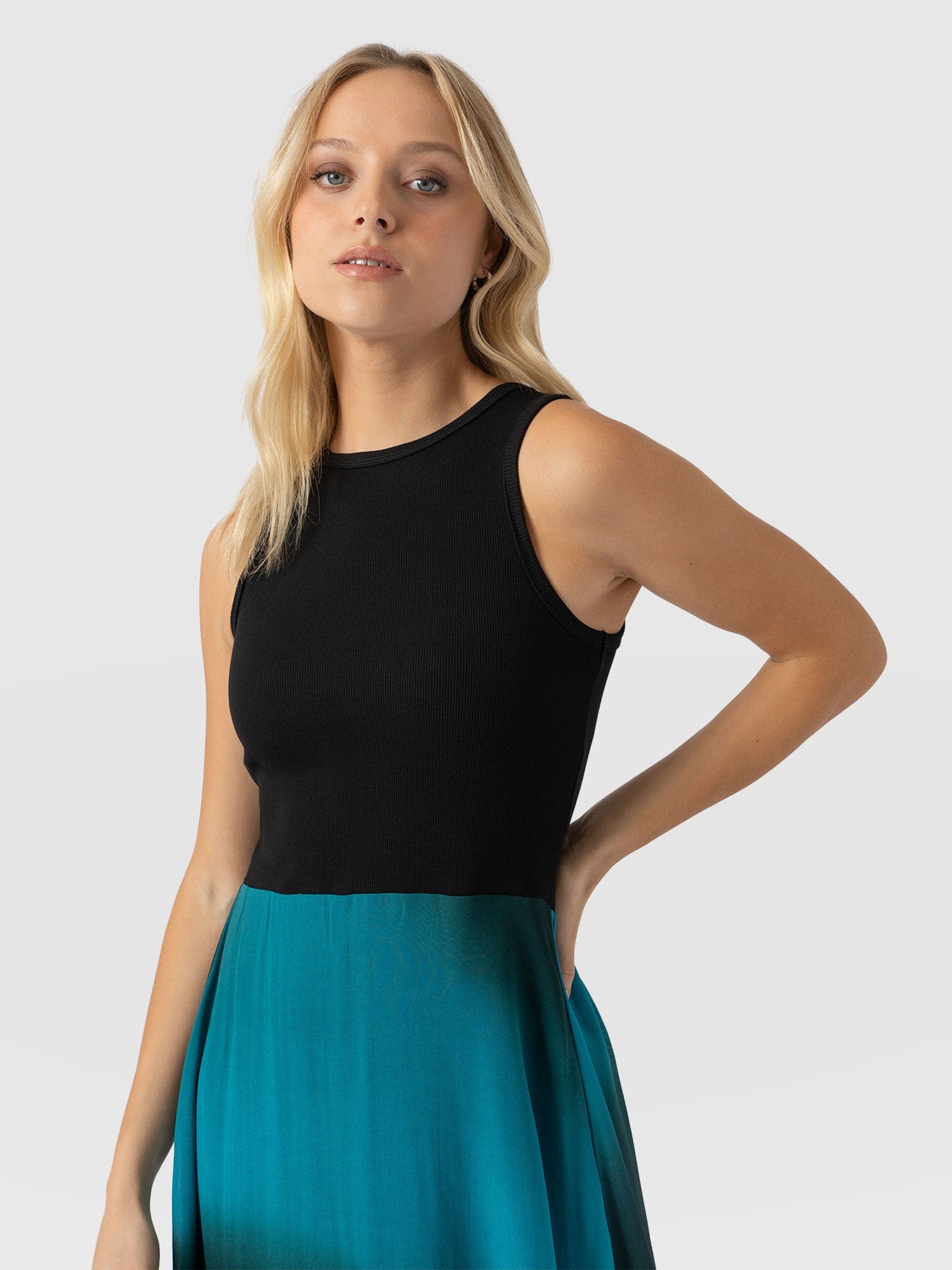 Etta Layered Dress Blue Coral - Women's Skirts | Saint + Sofia® UK