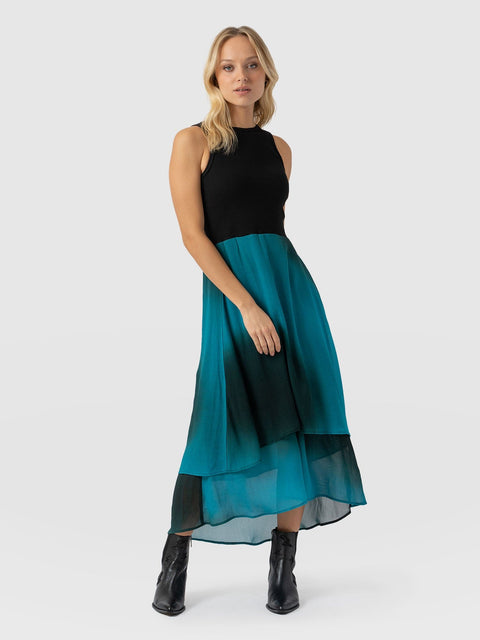 Etta Layered Dress Blue Coral - Women's Skirts | Saint + Sofia® UK