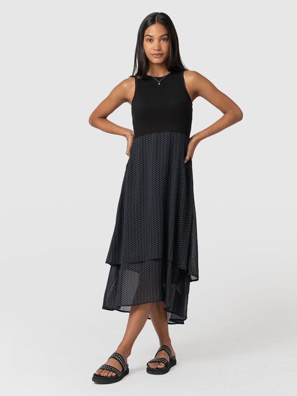 Etta Layered Dress - Grey Wave