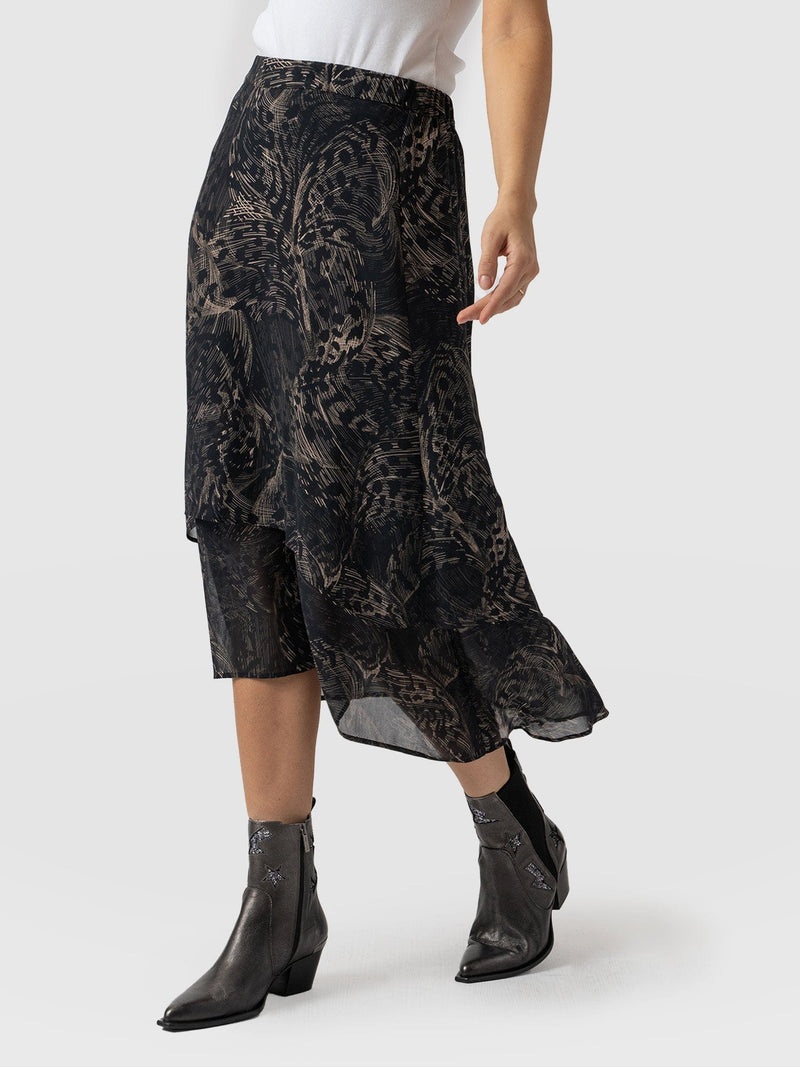 Etta Layered Skirt - Spot Feather