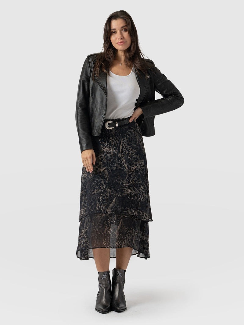 Etta Layered Skirt - Spot Feather