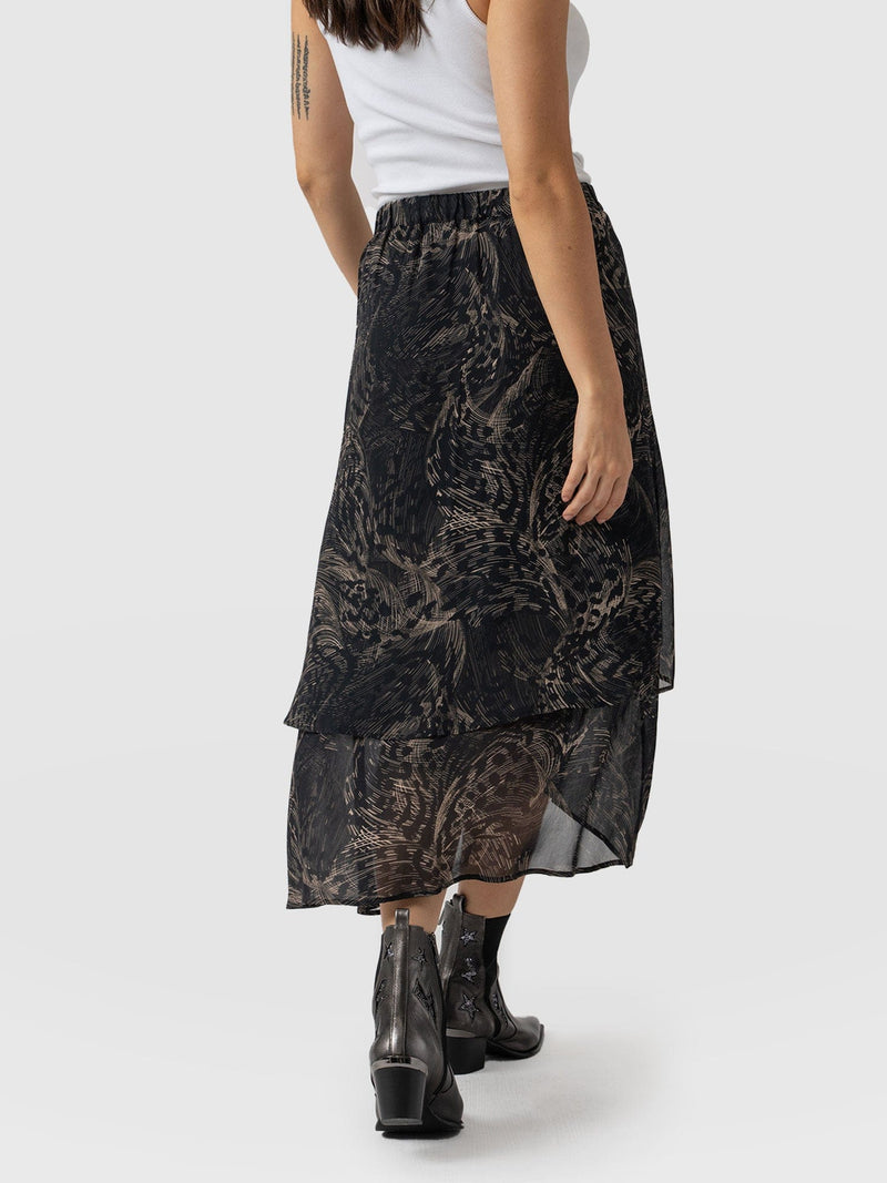 Etta Layered Skirt - Spot Feather