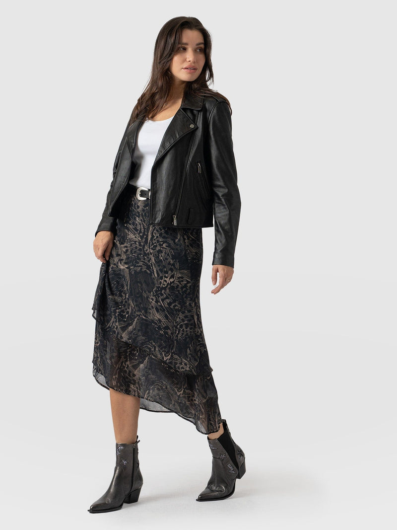 Etta Layered Skirt - Spot Feather