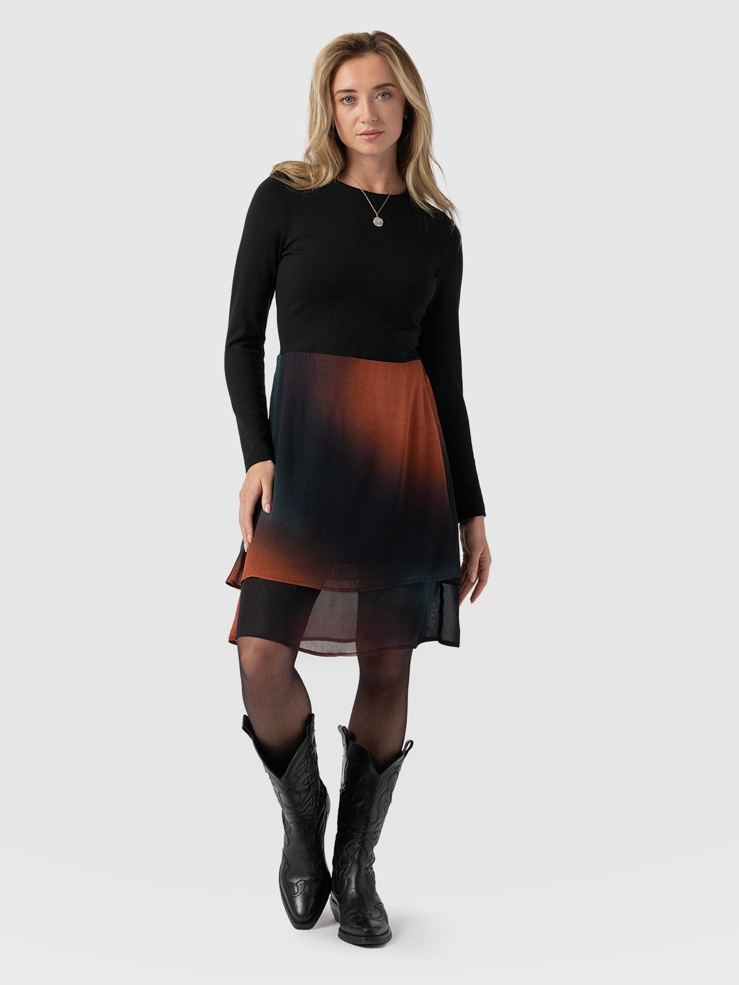 Etta Layered Mini Dress Orange Coral - Women's Dresses | Saint + Sofia® UK