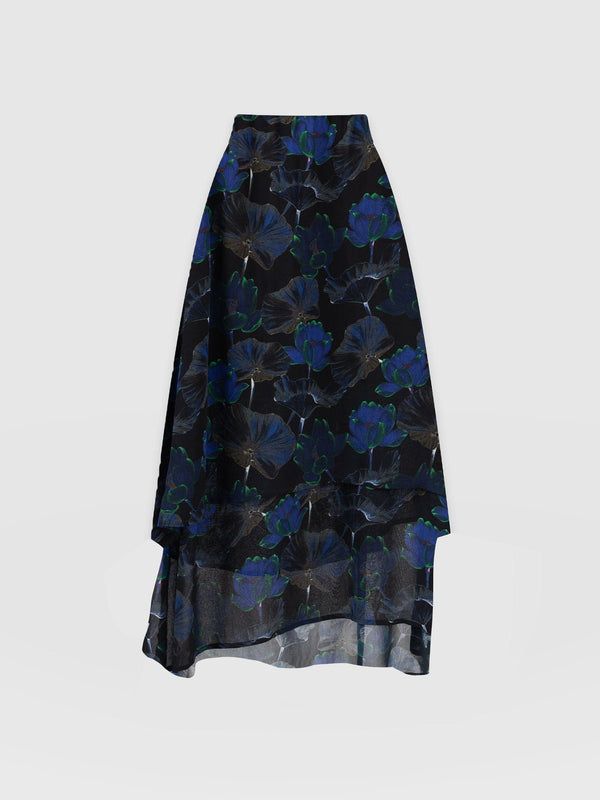 Etta Layered Skirt - Blue Flora