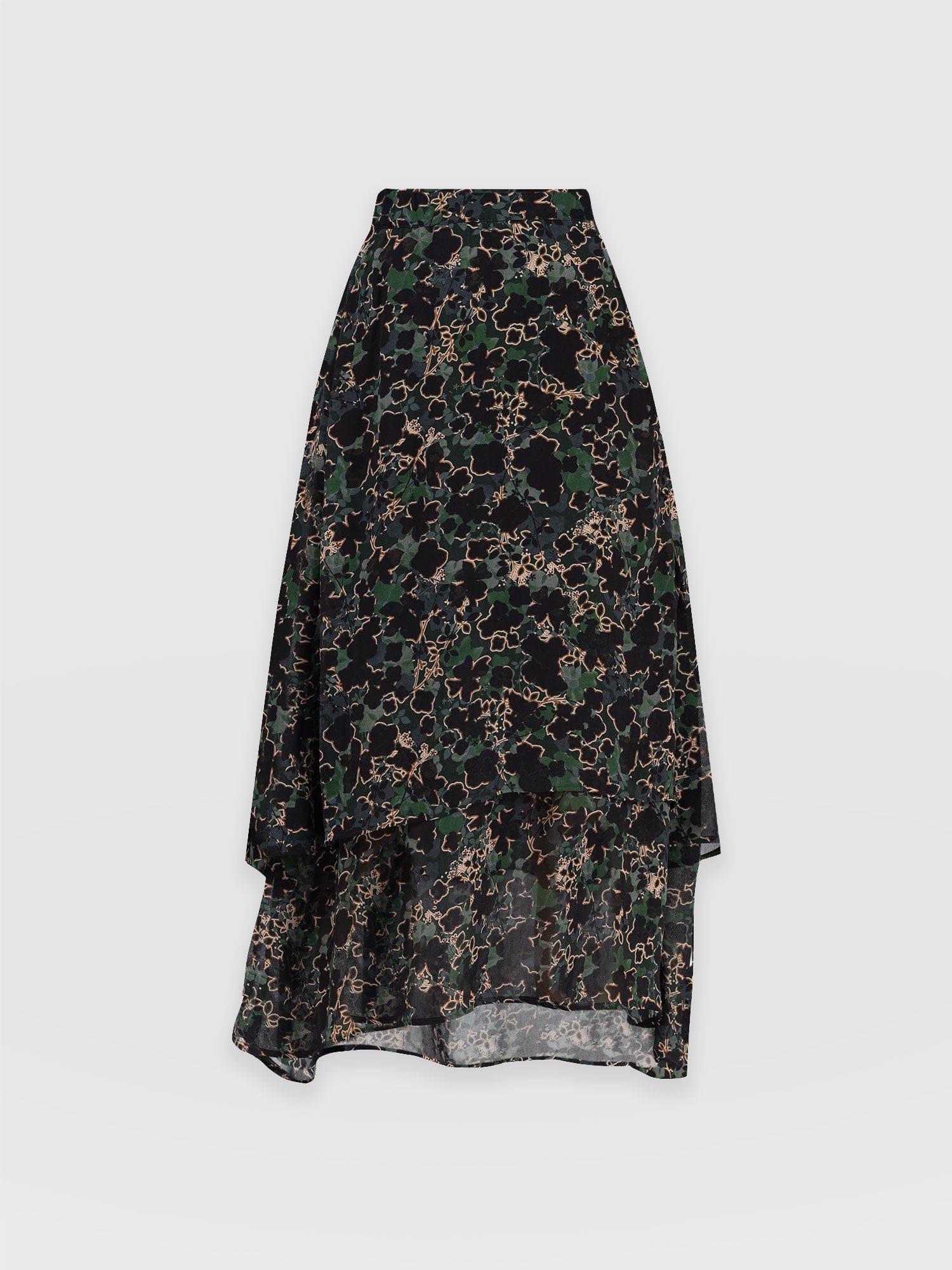 Etta Layered Skirt Green Twilight Floral