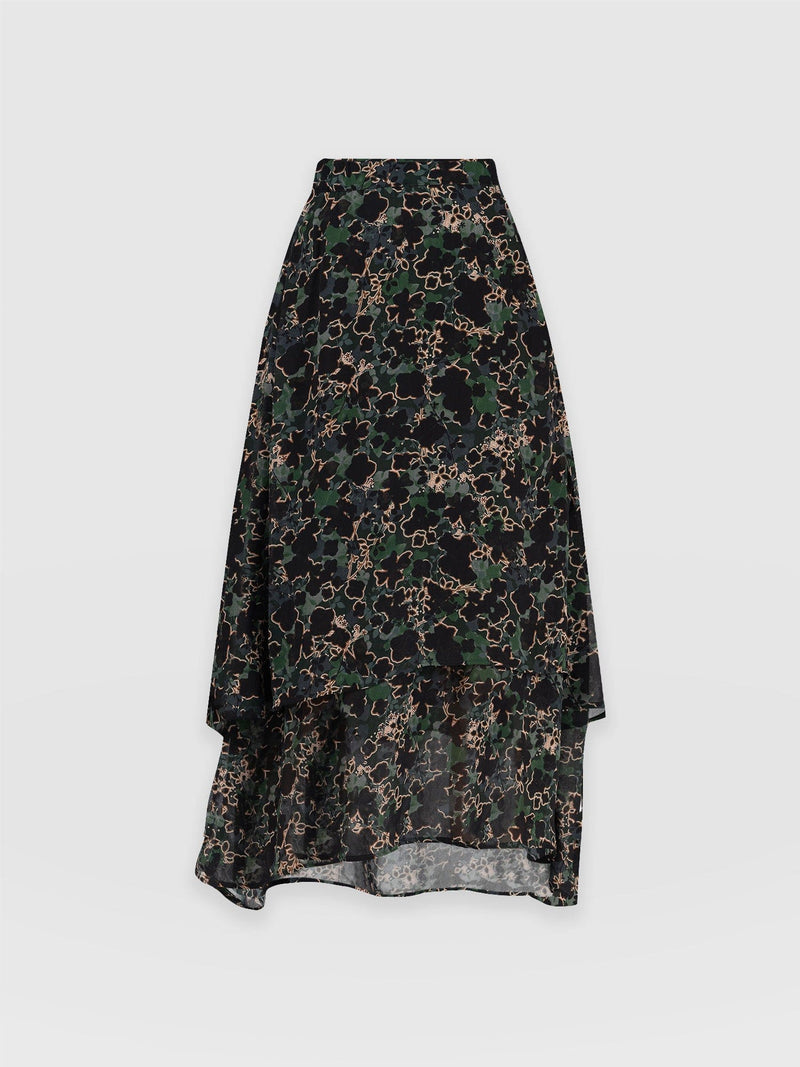 Etta Layered Skirt - Green Twilight Floral