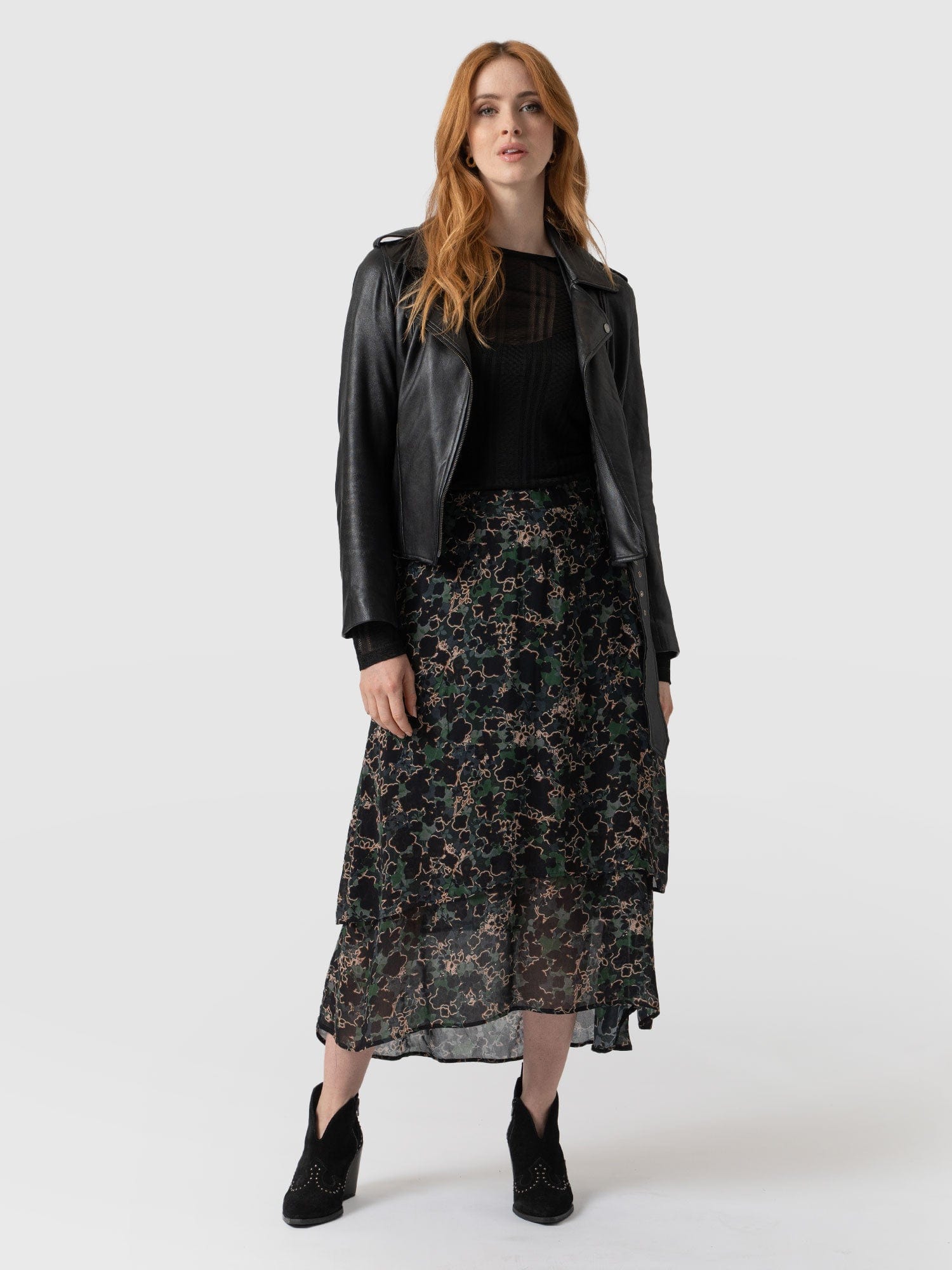 Long floral 2024 skirt jacket