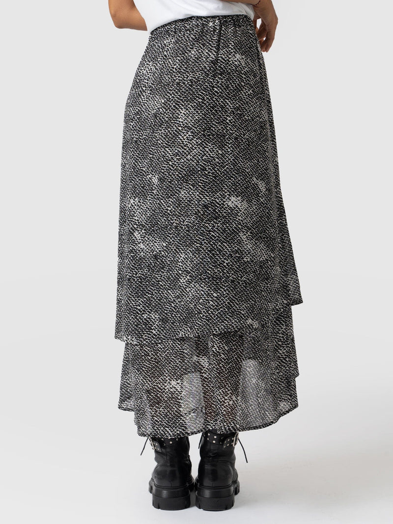 Etta Layered Skirt - Monochrome Gothica