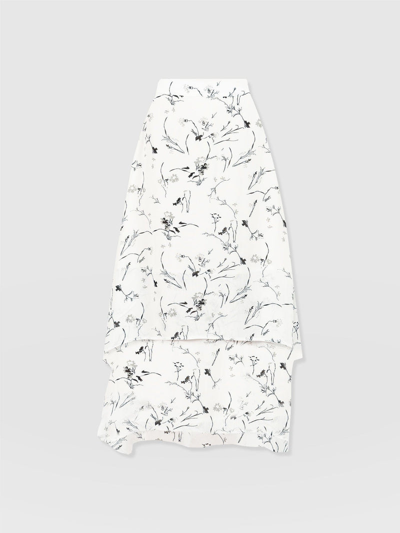 Etta Layered Skirt - White Floral