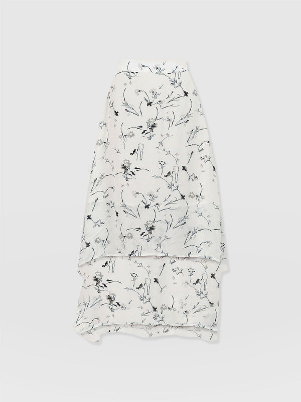 Etta Layered Skirt - White Floral