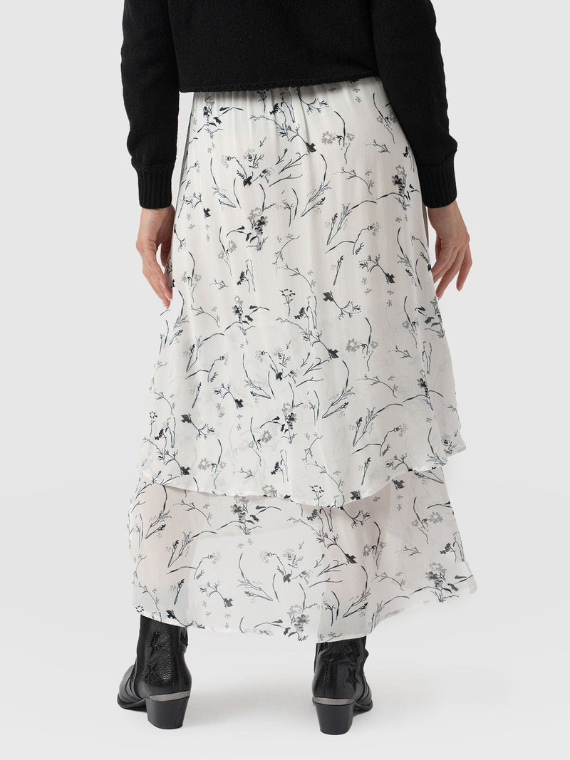 Etta Layered Skirt - White Floral