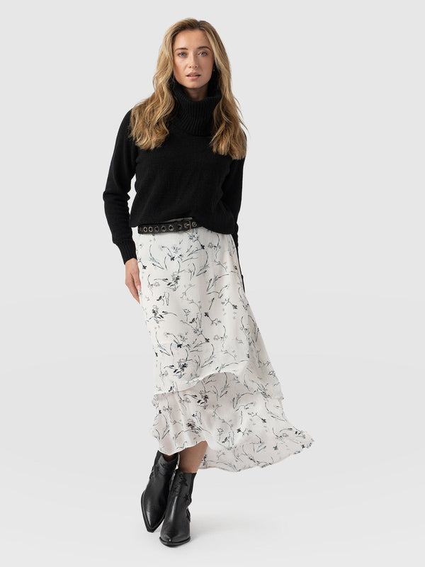 Etta Layered Skirt - White Floral