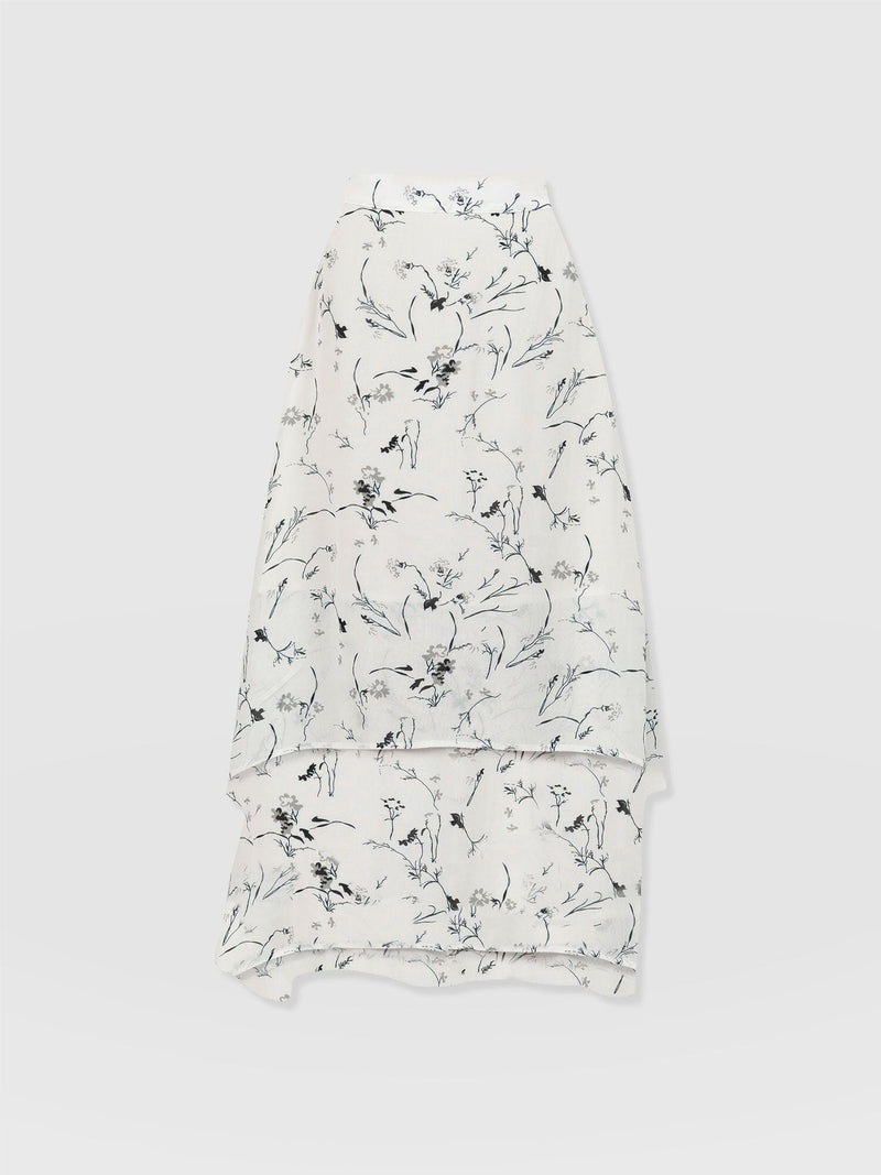 Etta Layered Skirt - White Floral