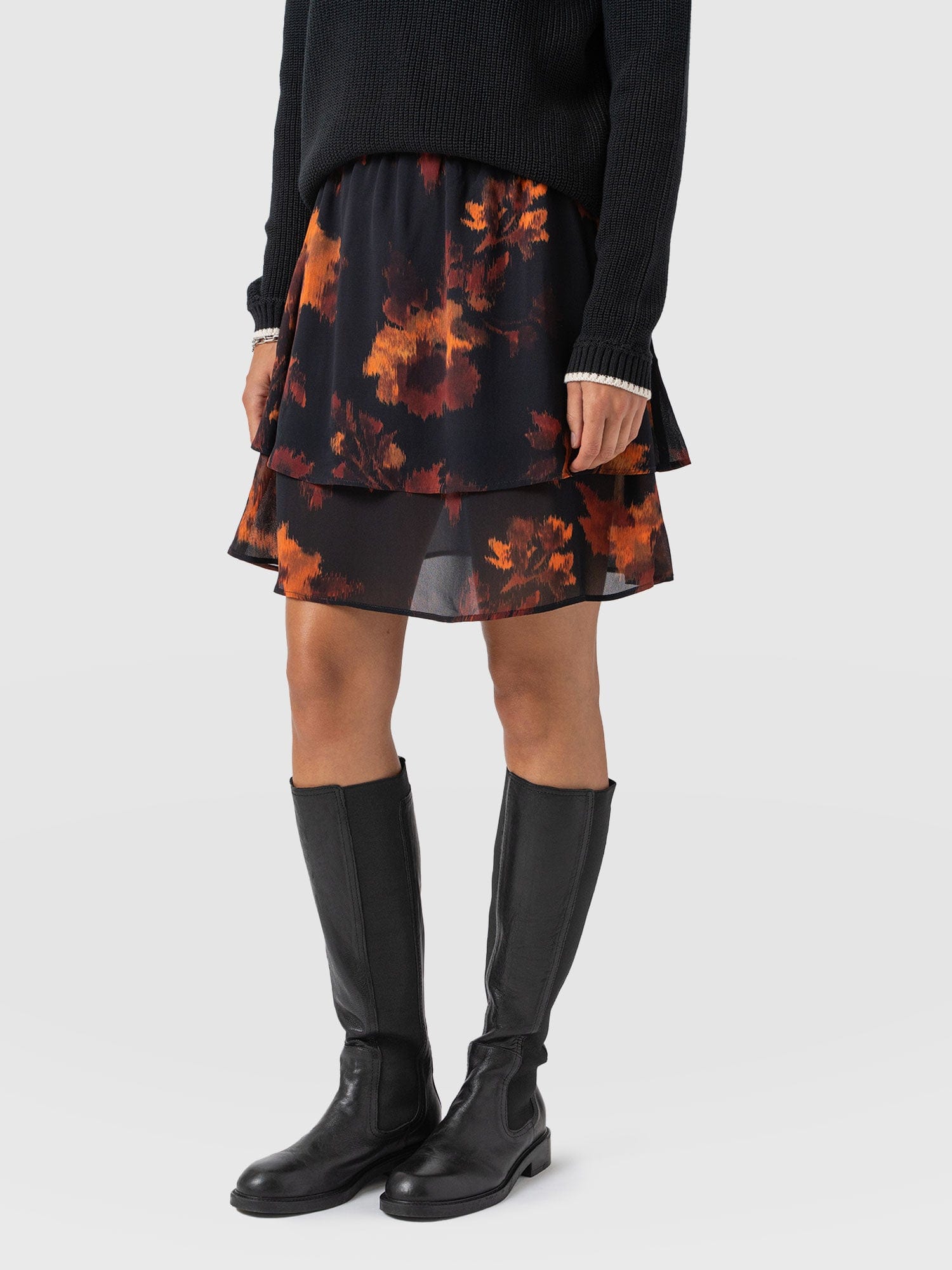 Etta Mini Layered Skirt - Autumn Floral - Women's Shorts | Saint + Sofia® UK