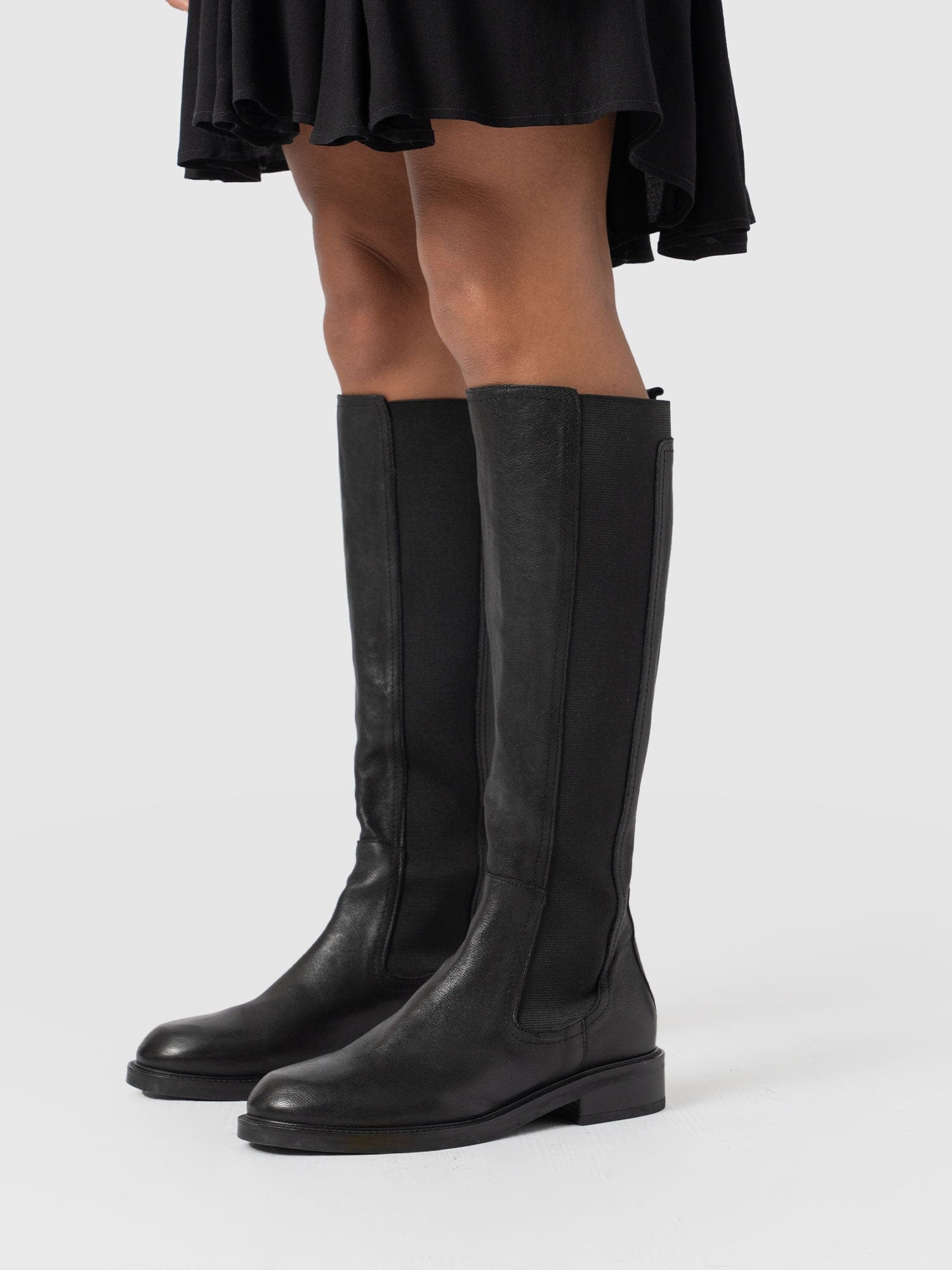 Evelyn Knee High Boot Black - Women's Leather Boots | Saint + Sofia® UK