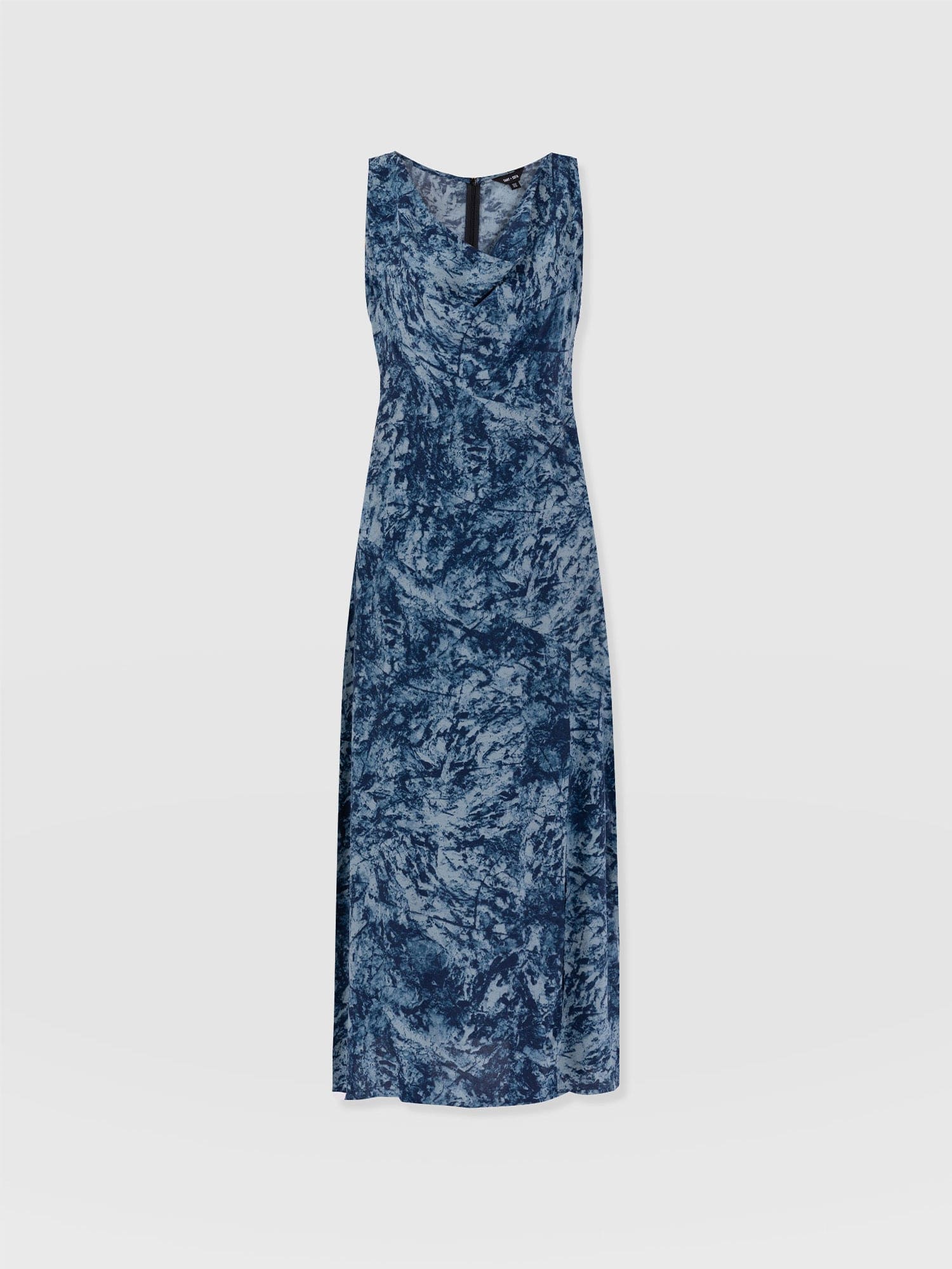 Faye Cowl Neck Dress Blue Marble - Women's Dresses | Saint + Sofia® UK