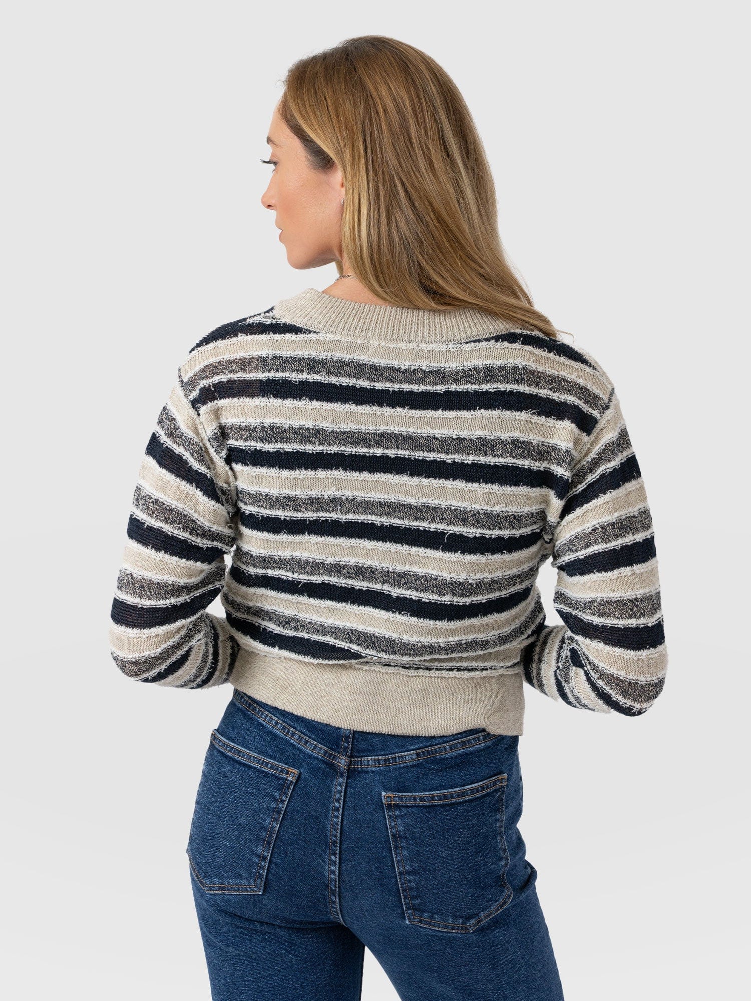 Fearne Knit Cardigan - Blue Stripe