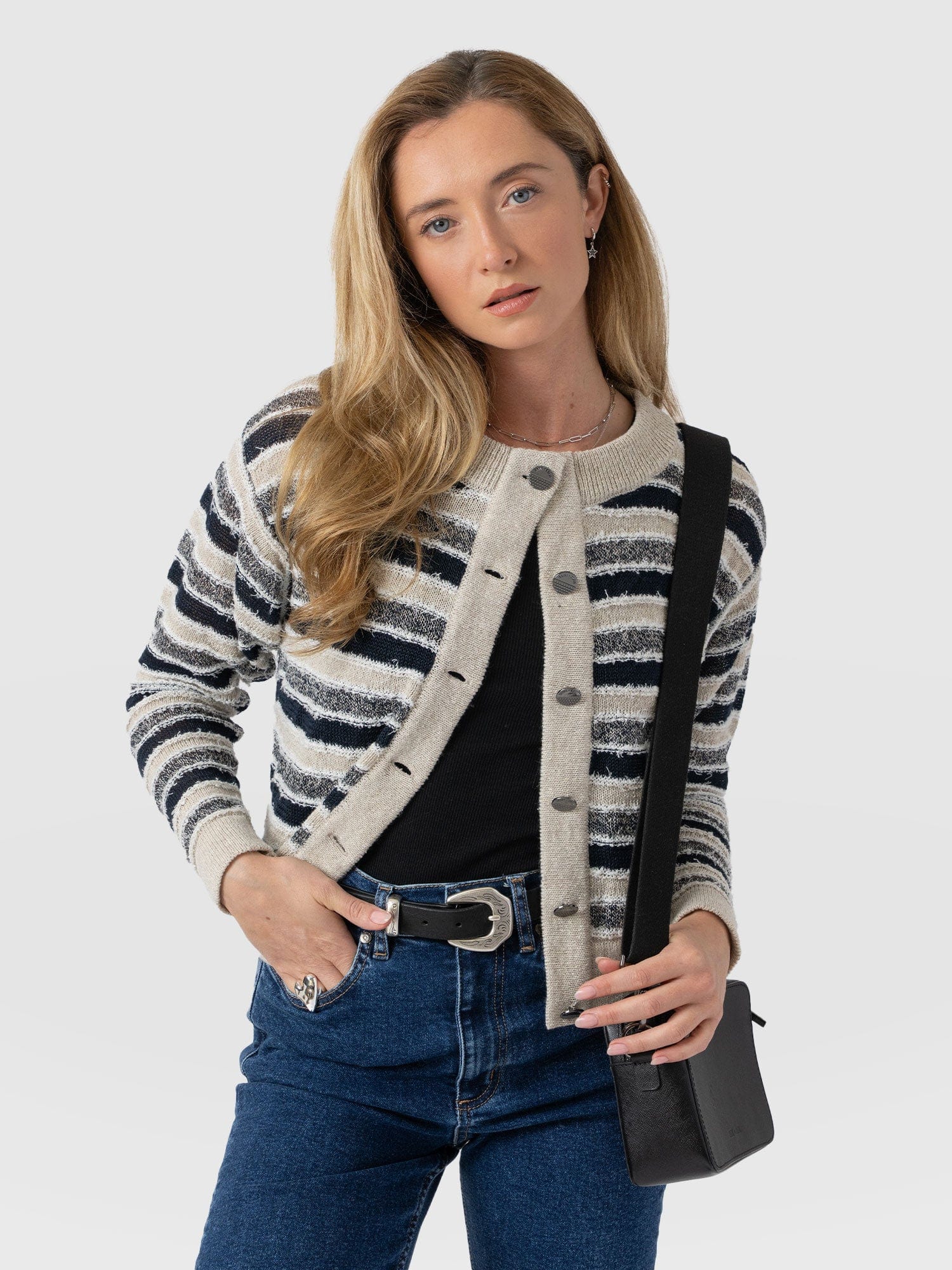 Fearne Knit Cardigan - Blue Stripe