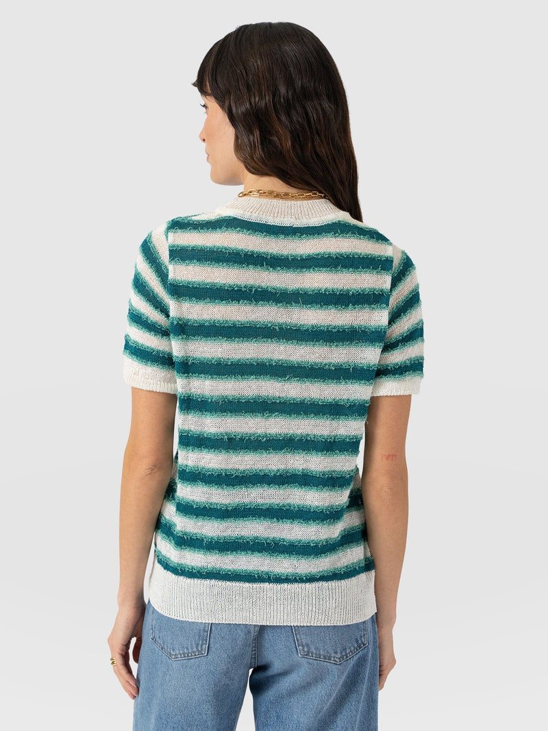 Fearne Knit Tee - Mint Stripe - Women's Jumpers | Saint + Sofia® UK