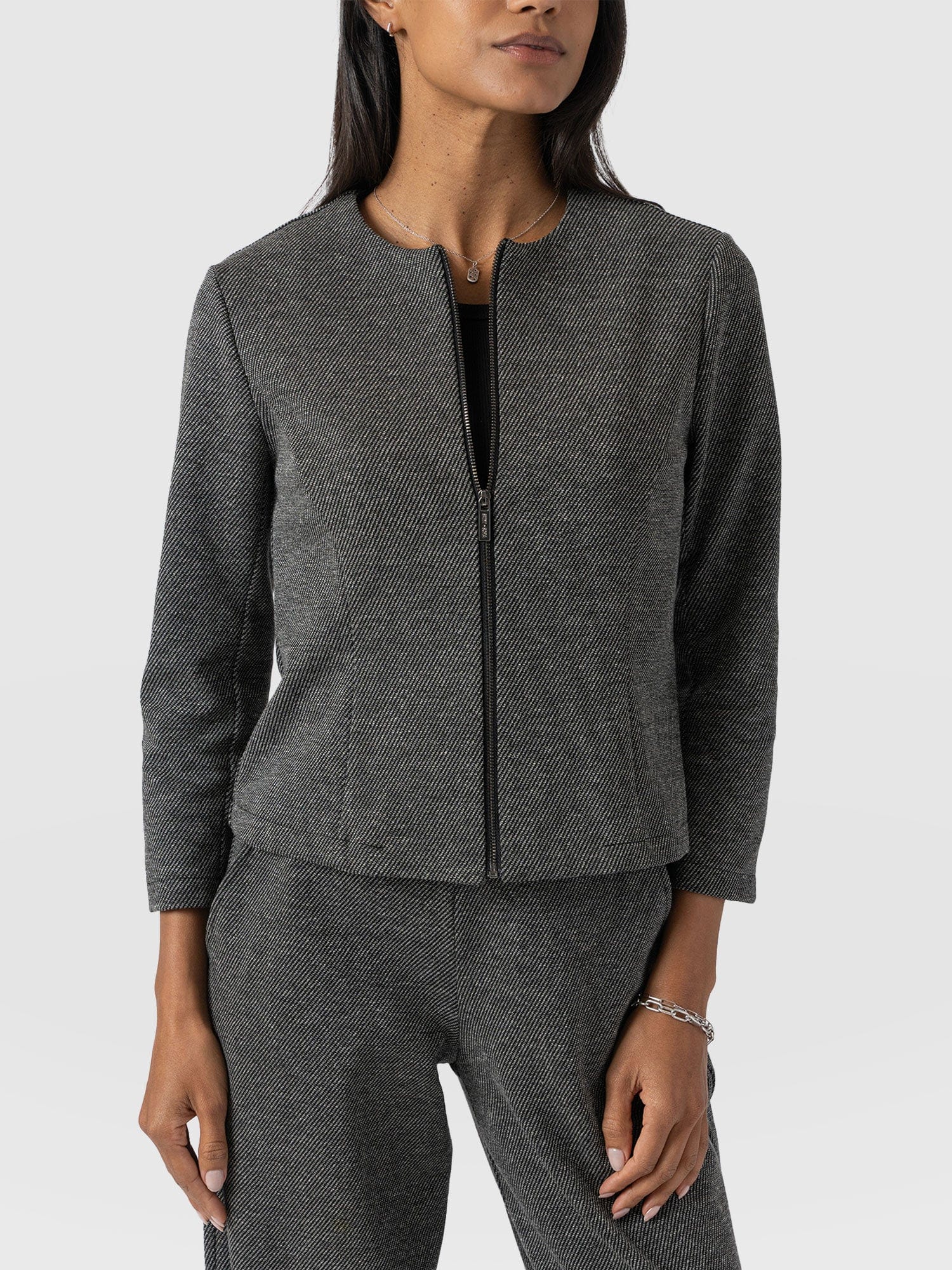 Florence Jacket - Grey Twill - Women's Jackets | Saint + Sofia® UK
