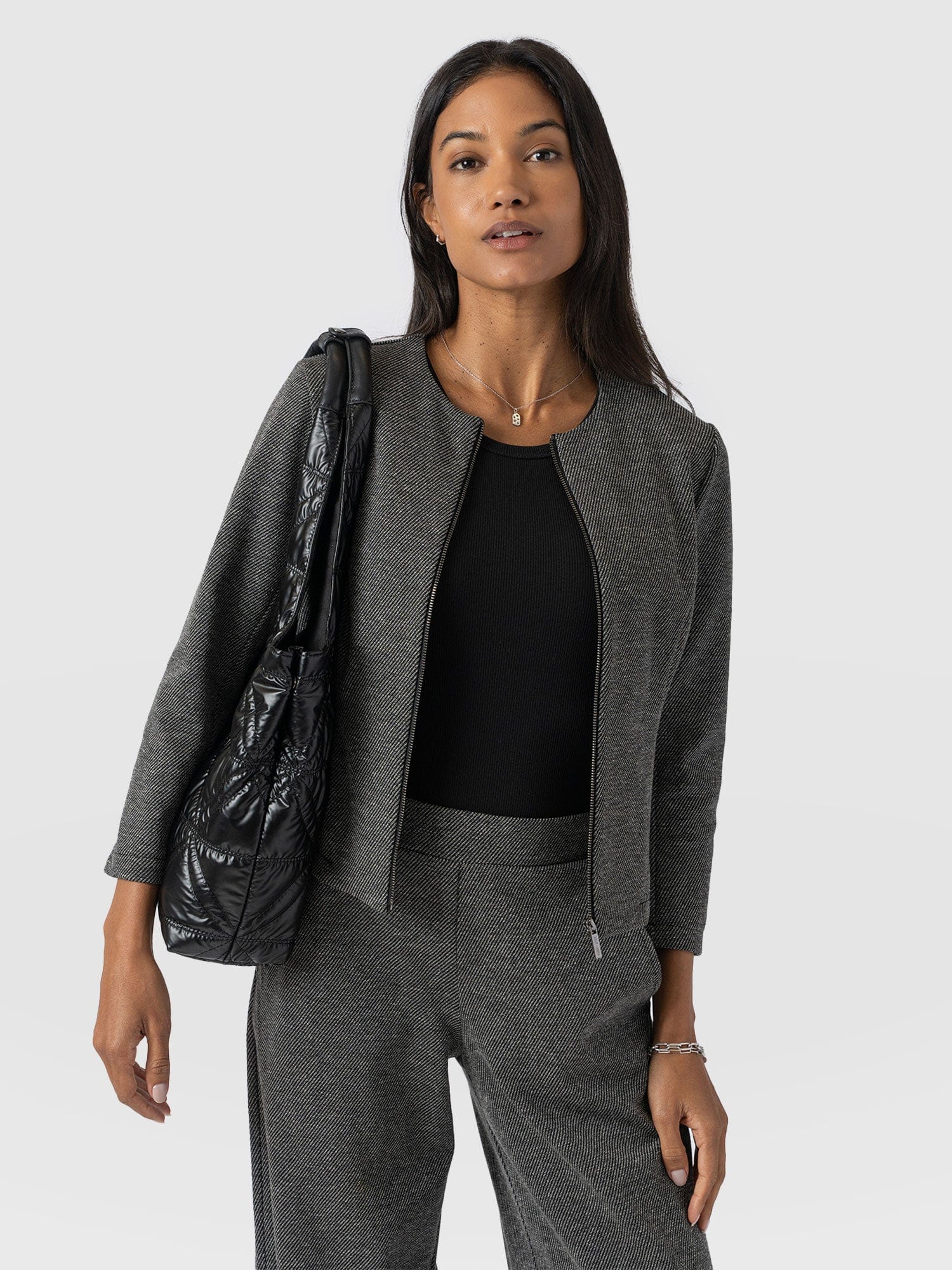 Florence Jacket - Grey Twill - Women's Jackets | Saint + Sofia® UK