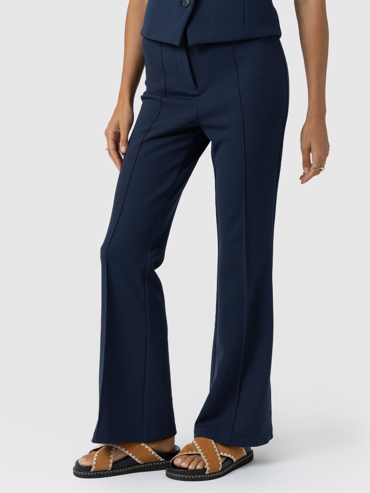 Freya Flared Trouser - Navy