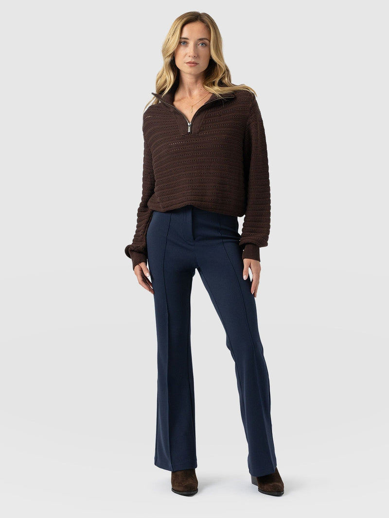 Freya Flared Trouser - Navy