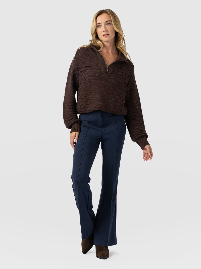 Freya Flared Trouser - Navy