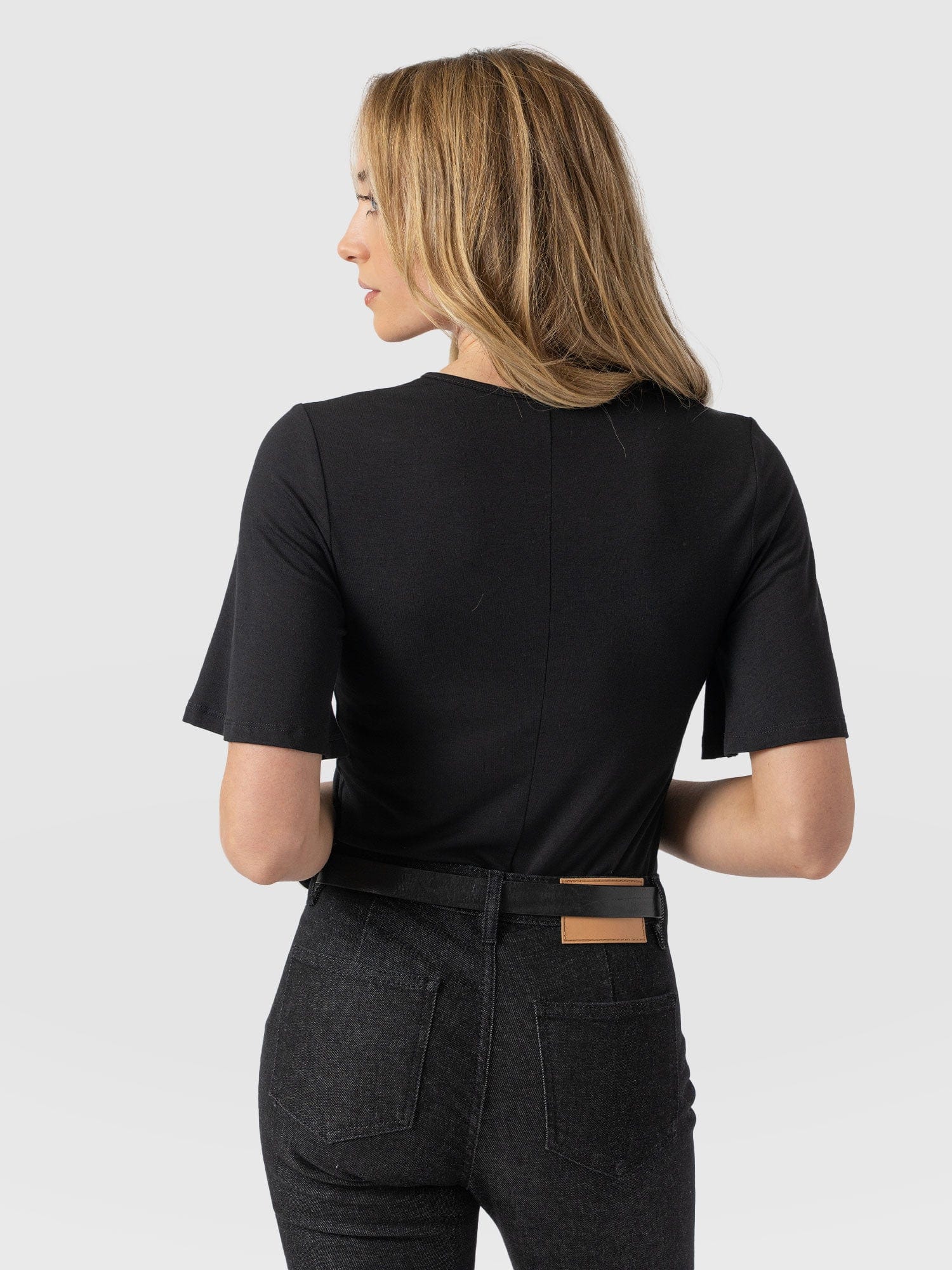 Freya Tie Tee - Black - Women's T-Shirts | Saint + Sofia® UK