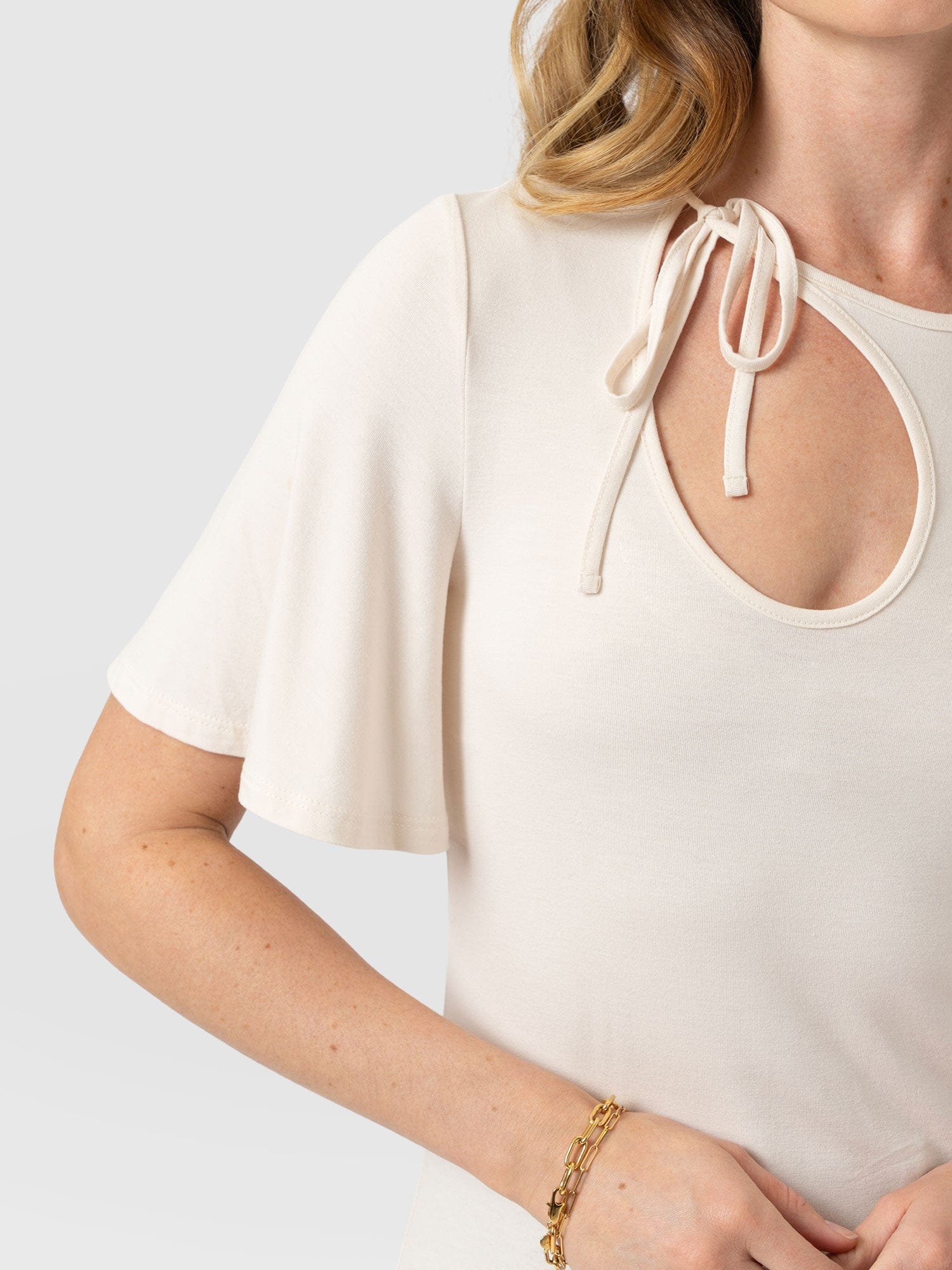 Freya Tie Tee - Cream