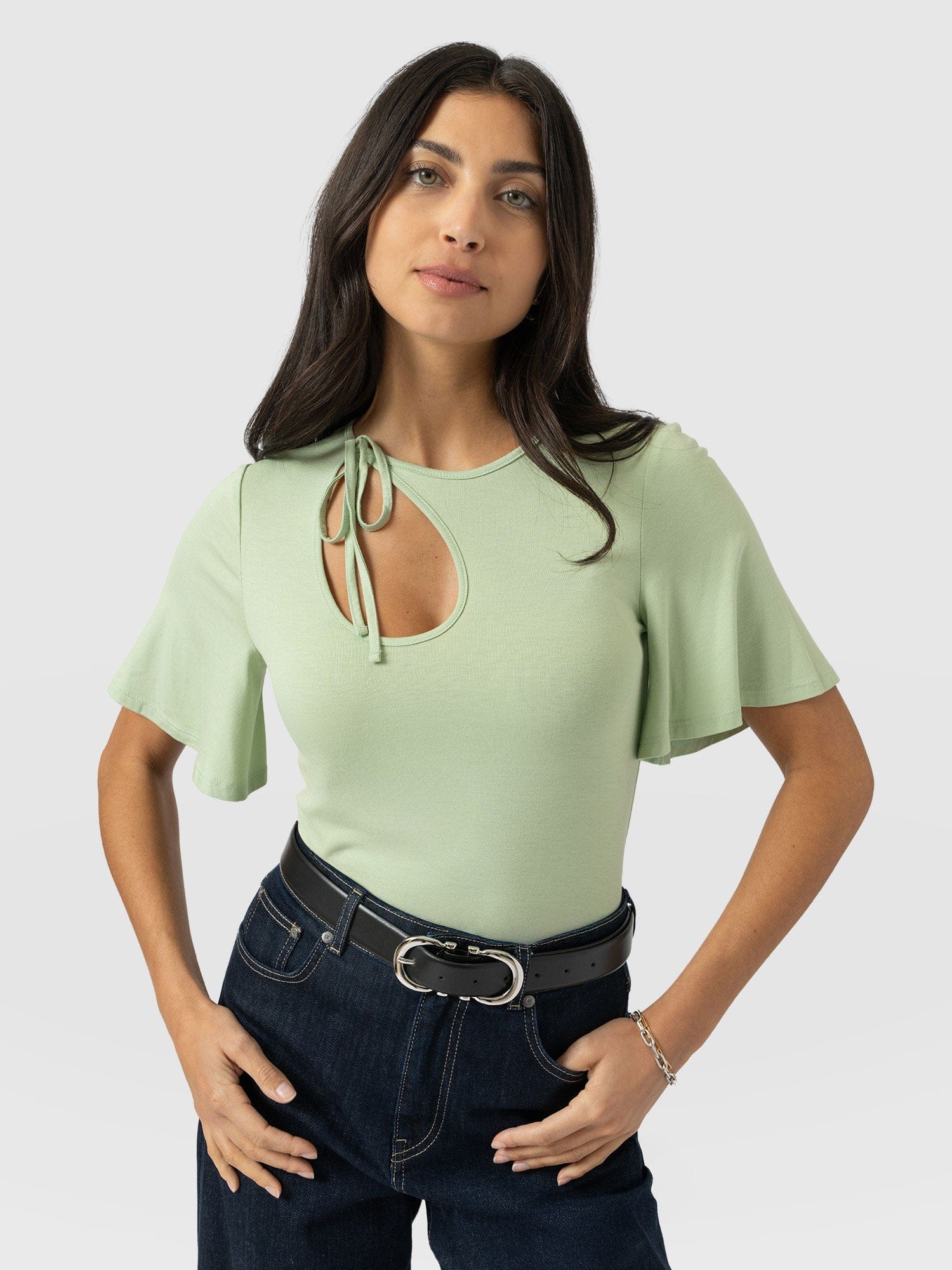 Freya Tie Tee - Mint - Women's T-shirts | Saint + Sofia® UK