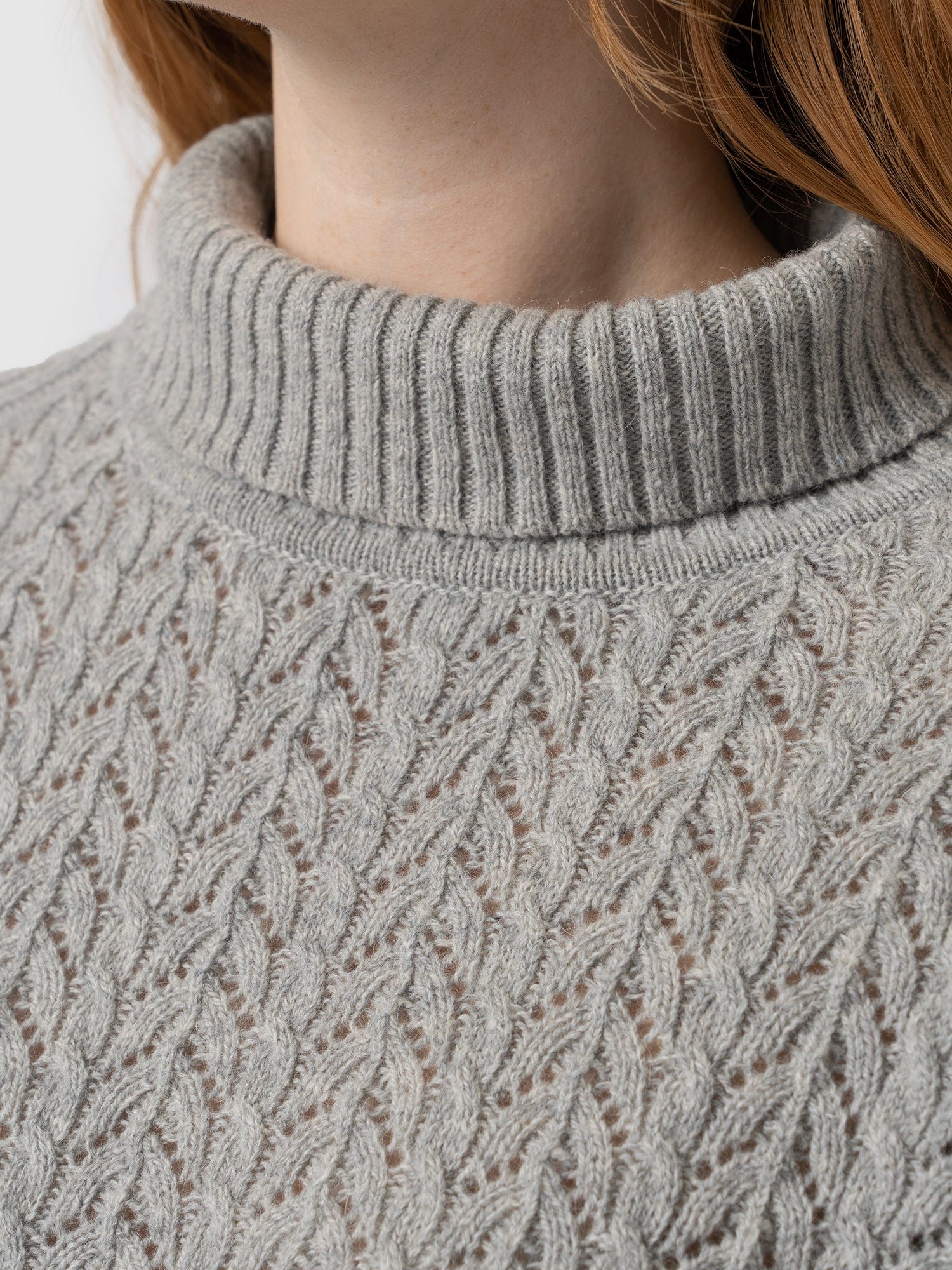 Glen Cable Knit Jumper - Grey Melange