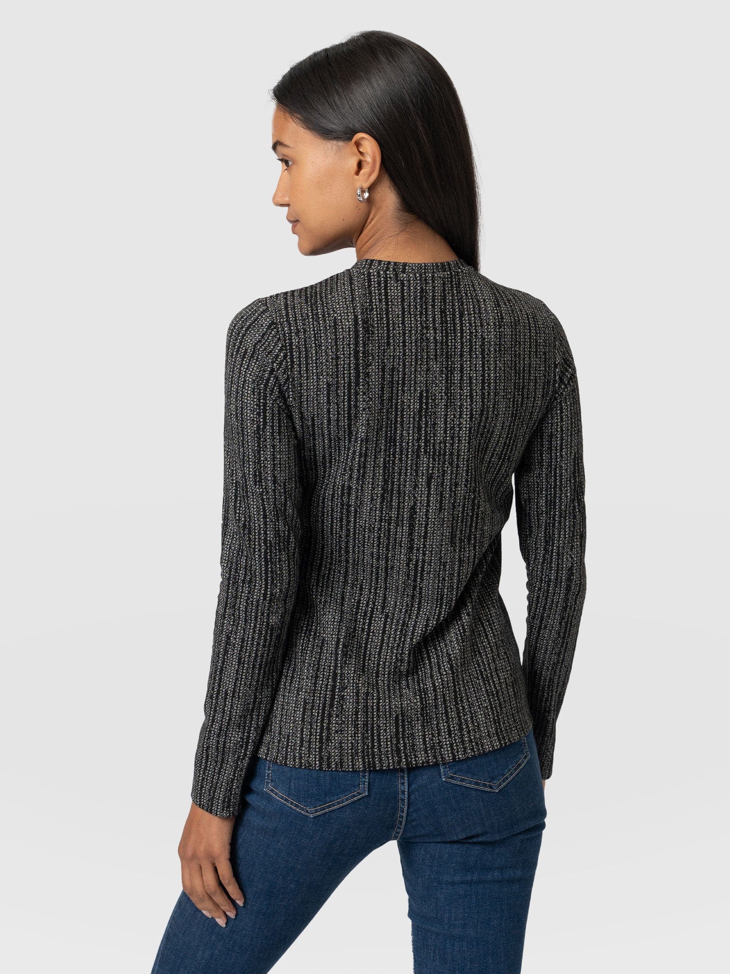 Glen Crew Neck Tee Grey/Black - Women's T-Shirts | Saint + Sofia® UK