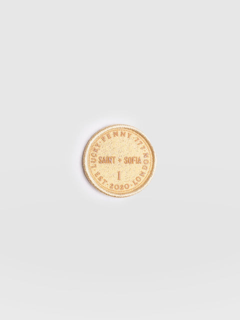 Gold Coin Sticker Badge - Cream