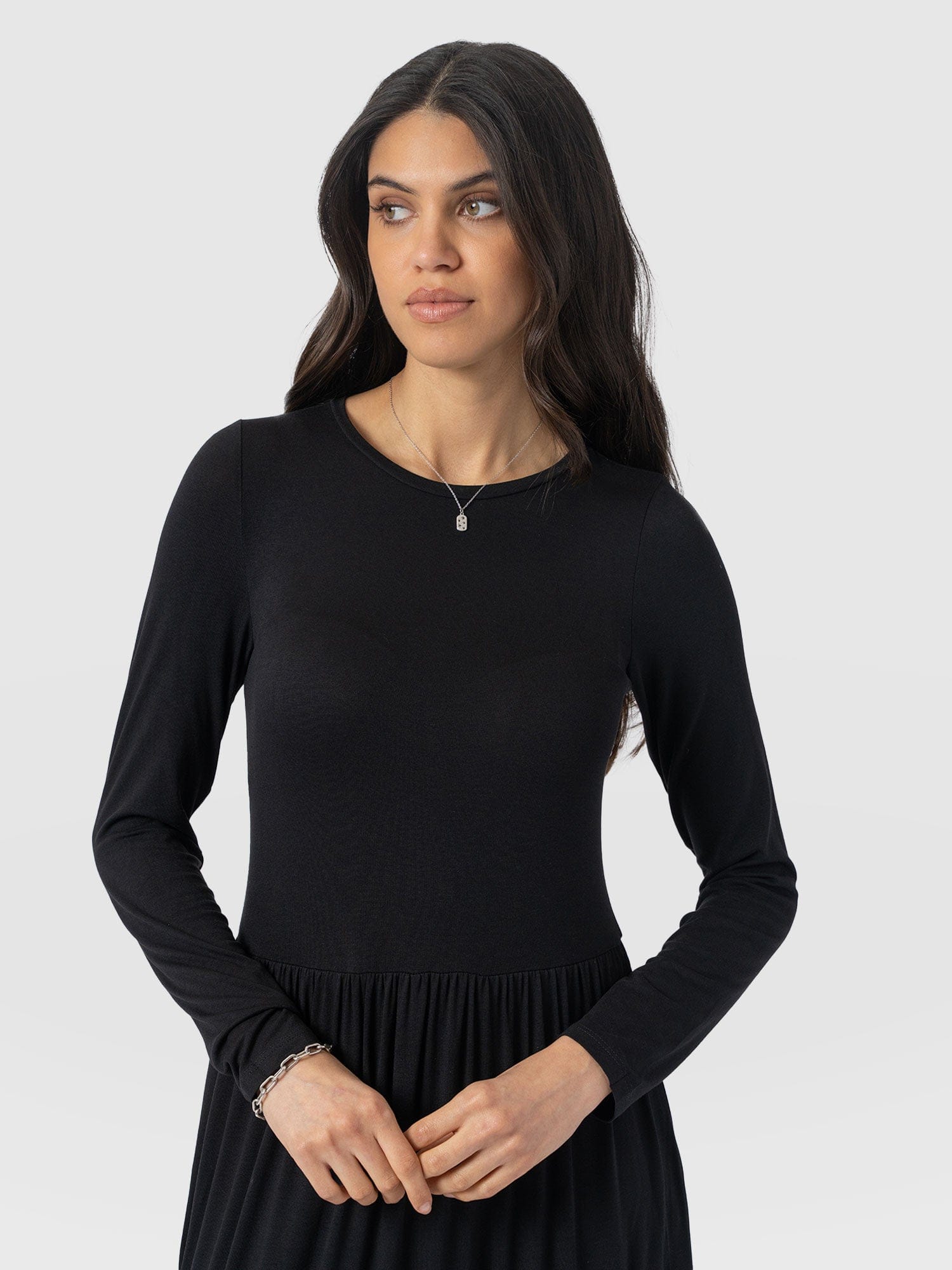 Greenwich Dress Long Sleeve - Black